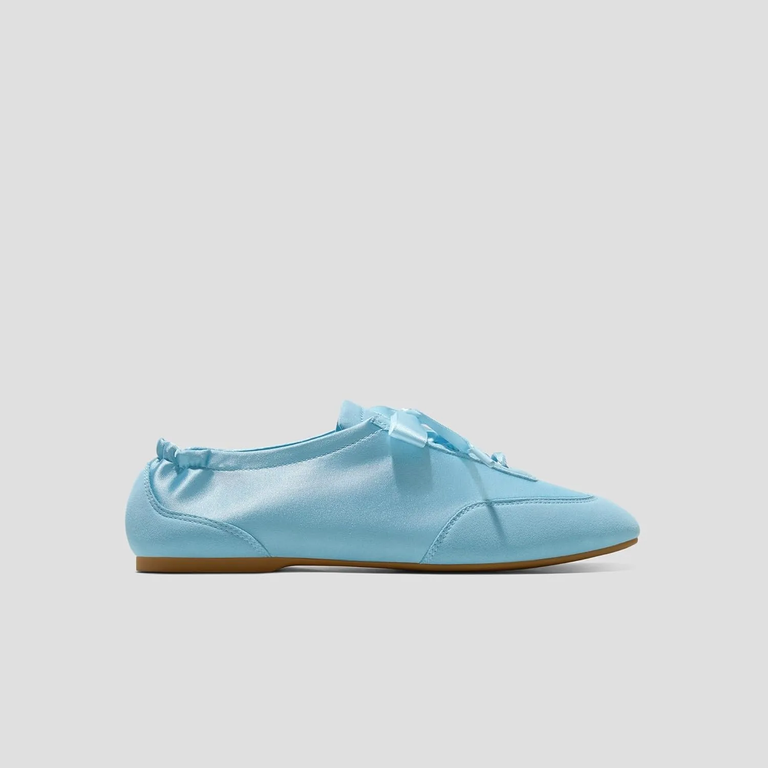 VIVAIA Cristina Square-Toe Lace-Up Satin Sneakerina