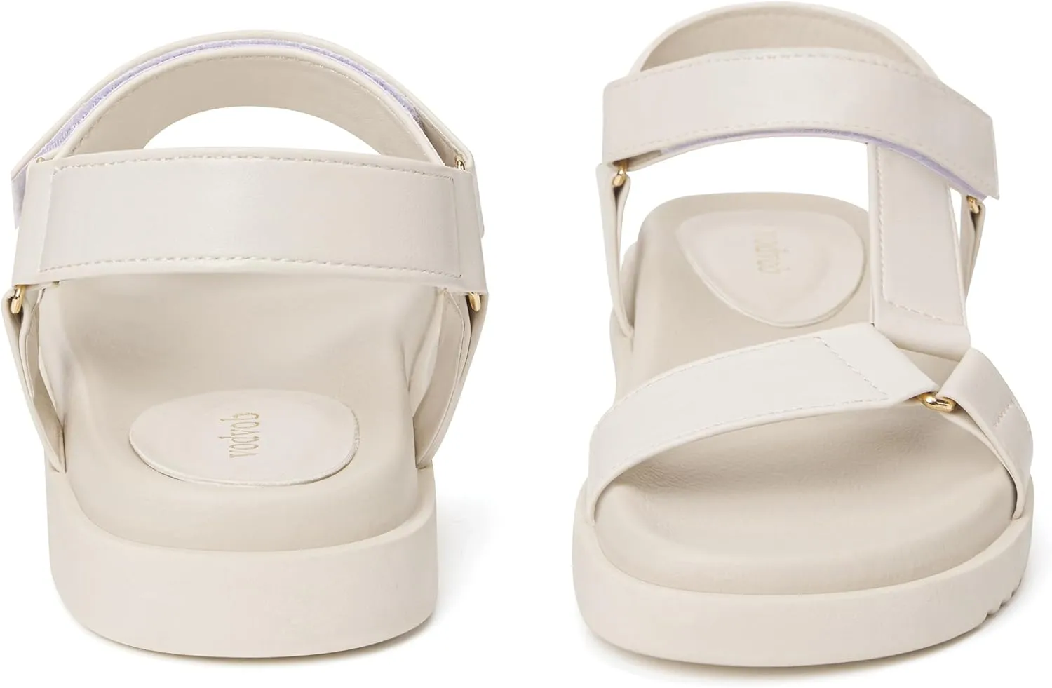 vodvob Women Trendy Summer Slip on Flat Sandals Adjustable Straps Comfort