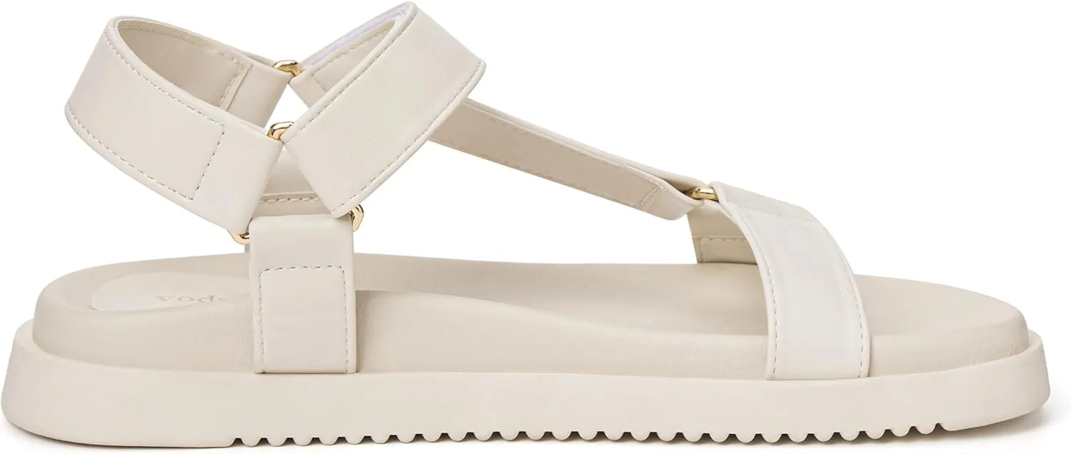 vodvob Women Trendy Summer Slip on Flat Sandals Adjustable Straps Comfort