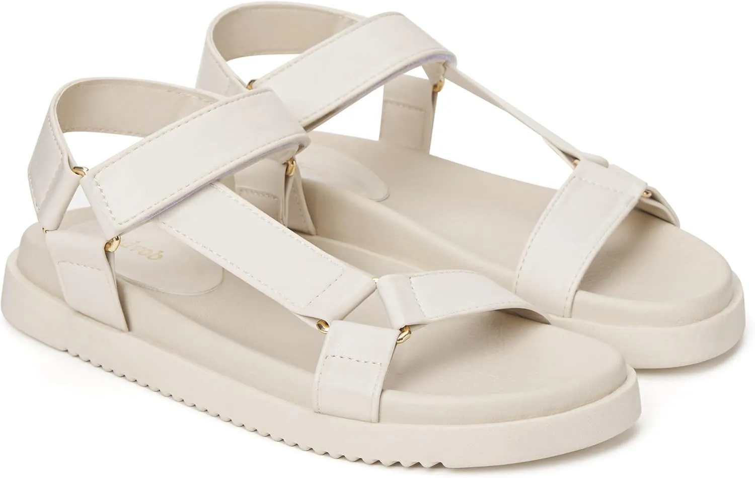 vodvob Women Trendy Summer Slip on Flat Sandals Adjustable Straps Comfort
