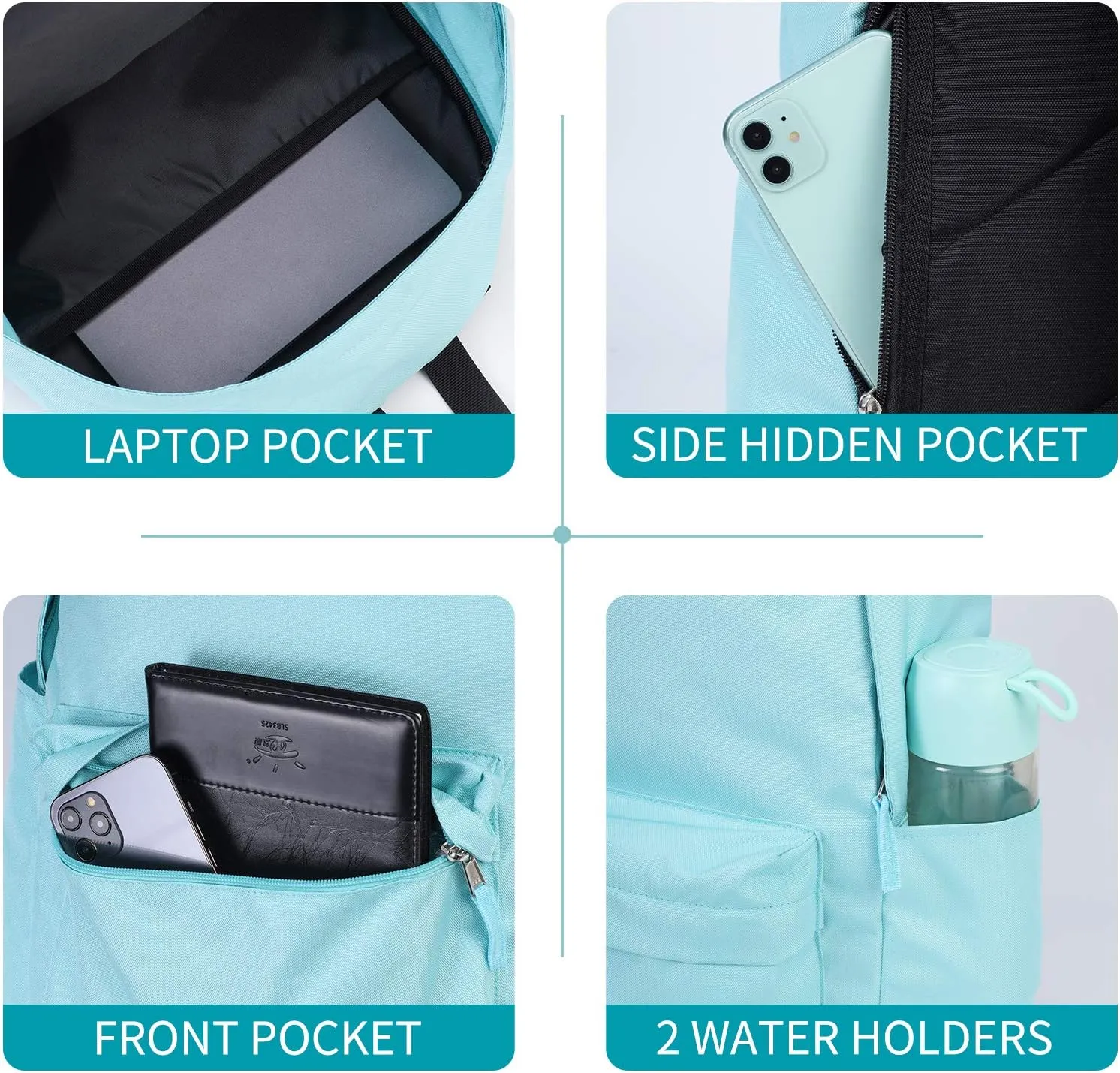 Vorspack Backpack for Men and Women - Basic Bookbag Casual Daypack Backpacks for College Work Travel