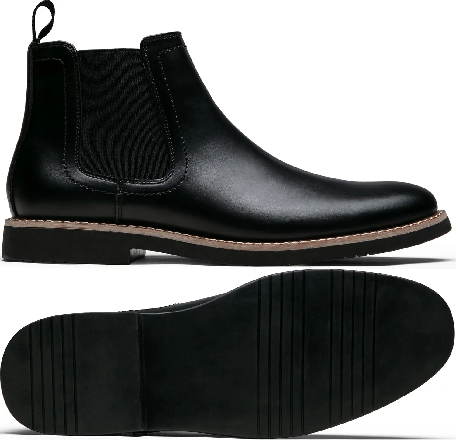 Vostey Chelsea Boots Men Casual Dress Boots Black Ankle Classic Slip on Boots for Men