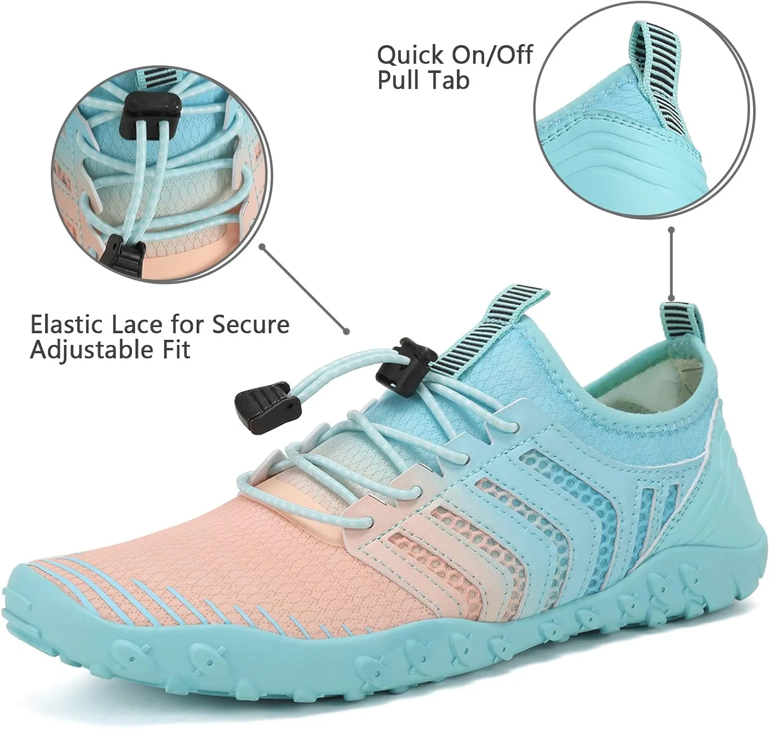 WateLves Water Shoes Mens Womens Barefoot Beach Swim Shoes Quick-Dry Aqua Socks for Surf Pool Yoga Water Aerobics