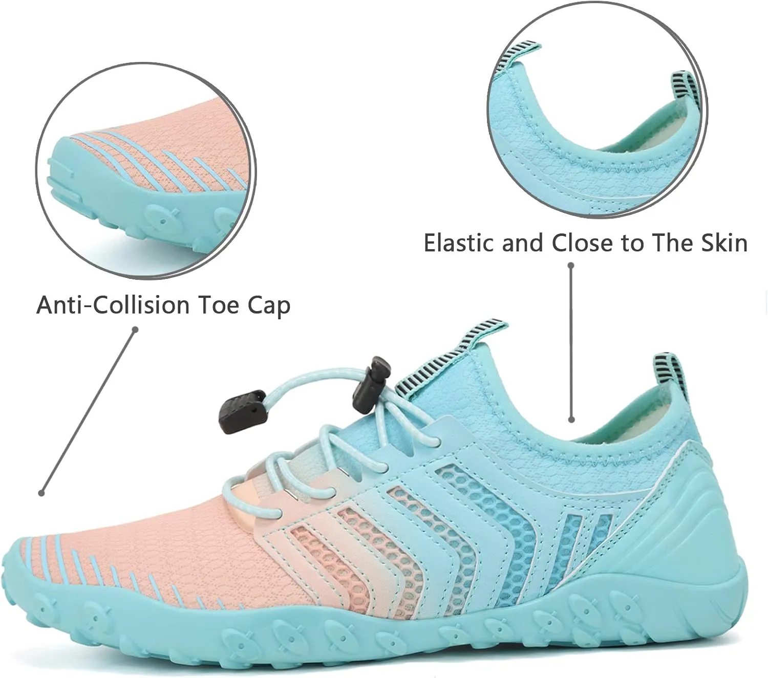 WateLves Water Shoes Mens Womens Barefoot Beach Swim Shoes Quick-Dry Aqua Socks for Surf Pool Yoga Water Aerobics