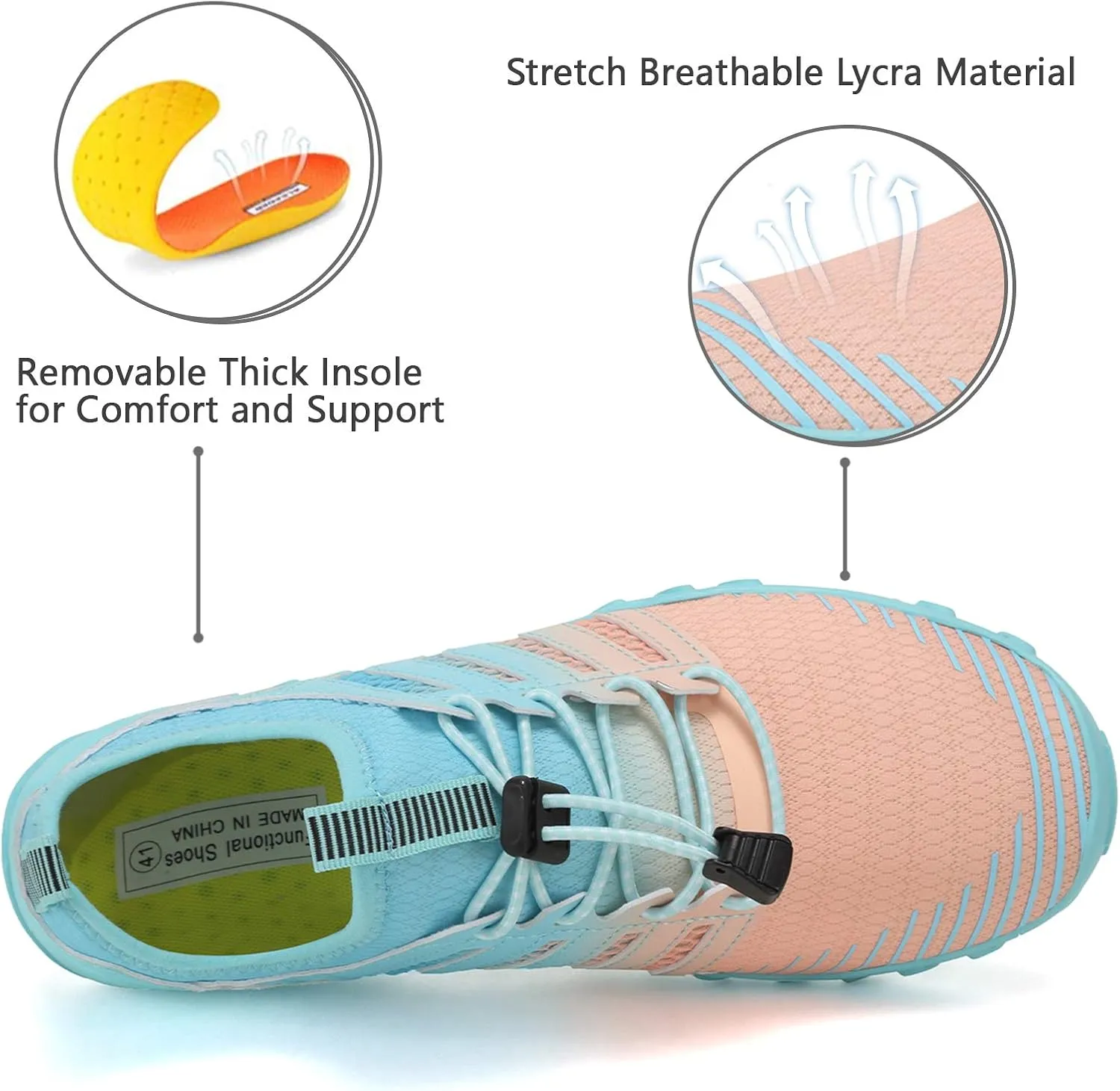WateLves Water Shoes Mens Womens Barefoot Beach Swim Shoes Quick-Dry Aqua Socks for Surf Pool Yoga Water Aerobics