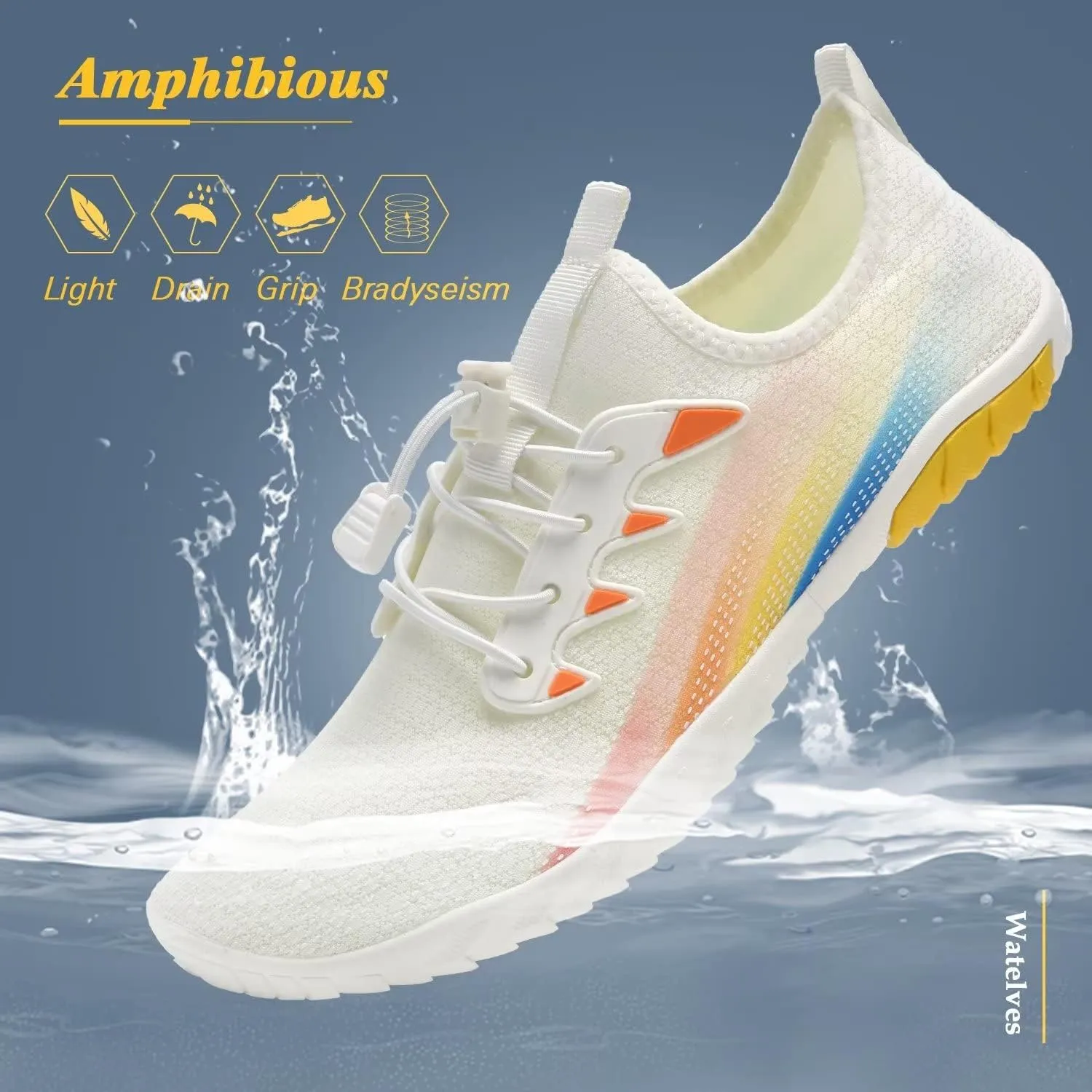 WateLves Water Shoes Mens Womens Beach Swim Shoes Quick-Dry Aqua Socks Pool Shoes for Surf Yoga Water Aerobics