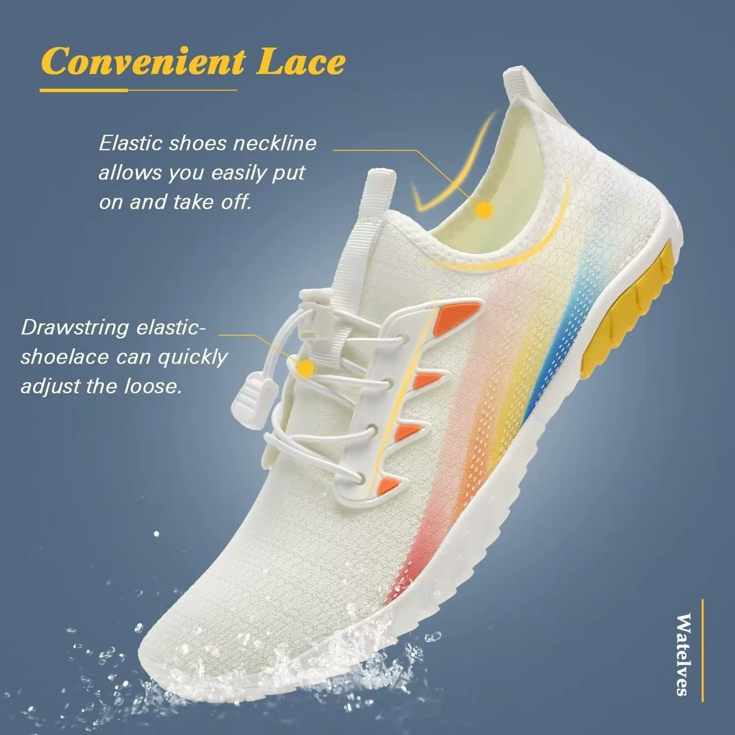 WateLves Water Shoes Mens Womens Beach Swim Shoes Quick-Dry Aqua Socks Pool Shoes for Surf Yoga Water Aerobics