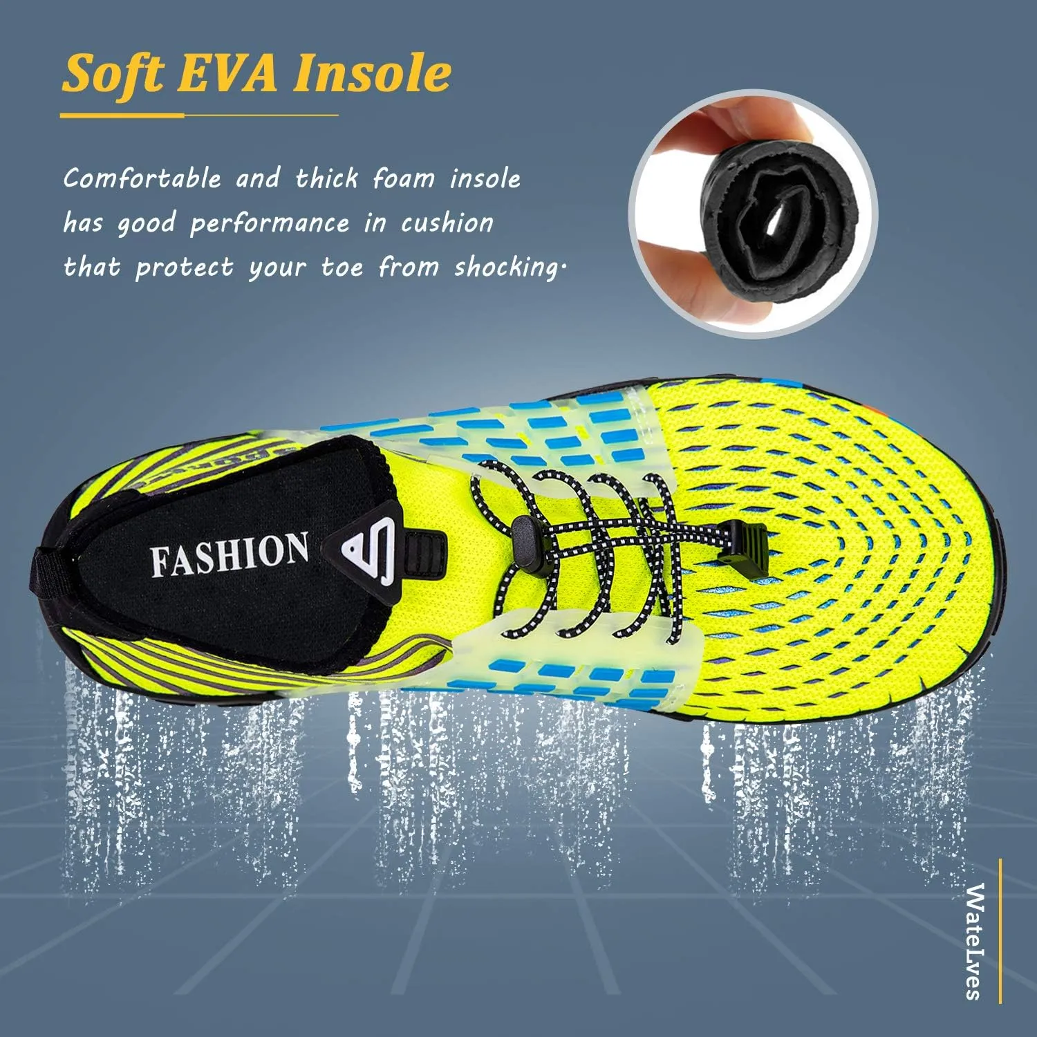 WateLves Water Shoes Mens Womens Beach Swim Shoes Quick-Dry Aqua Socks Pool Shoes for Surf Yoga Water Aerobics