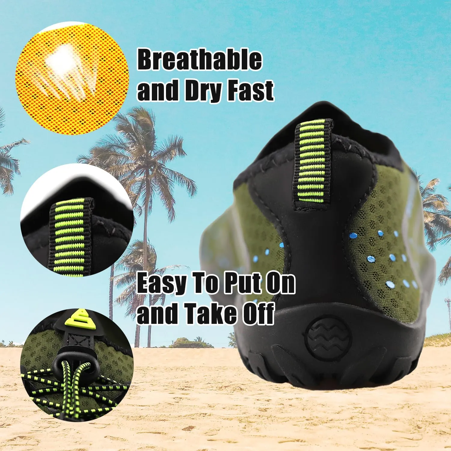 Water Shoes for Women Men, Quick Dry Barefoot Aqua Shoes Beach Swim Sports Outdoor Hiking Diving Surf