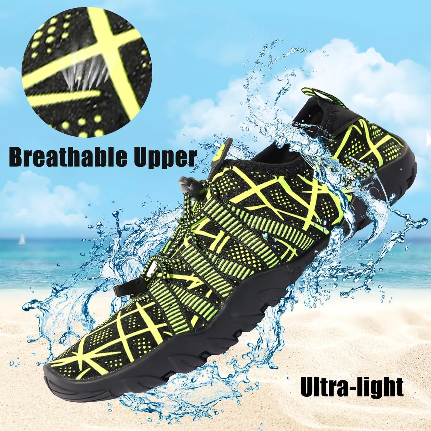 Water Shoes for Women Men, Quick Dry Barefoot Aqua Shoes Beach Swim Sports Outdoor Hiking Diving Surf