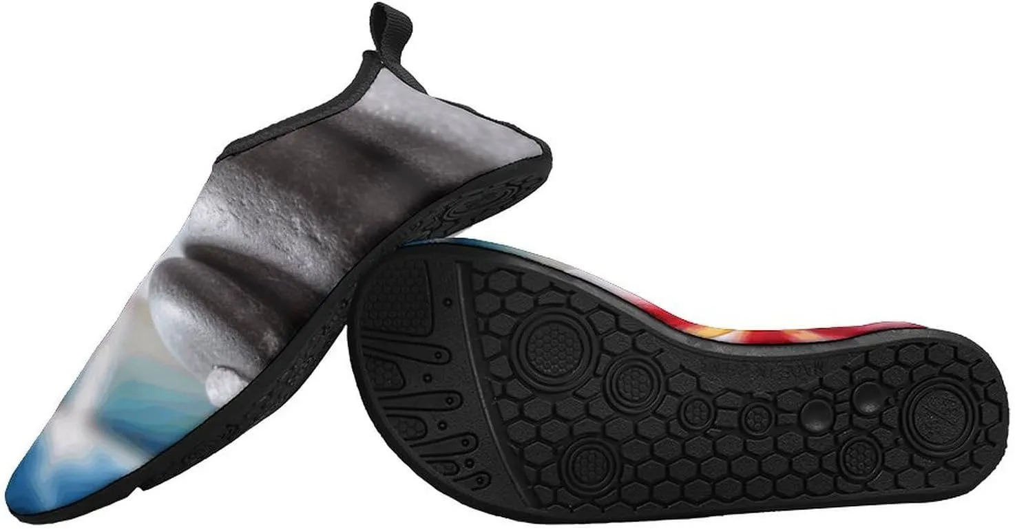 Water Shoes for Women Men Swim Beach Shoes Quick Dry Barefoot Aqua Shoes Tropical Flower and Zen Stone Sport Shoes Hiking Shoes