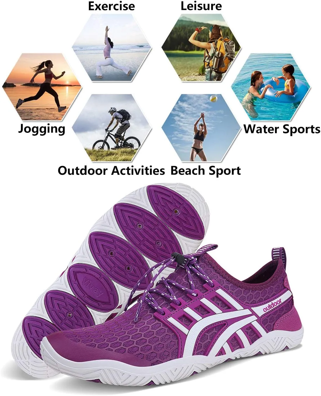 Water Shoes Mens Womens Quick Dry Barefoot Aqua Socks Diving Sports Shoes for Beach Swim Surf Pool Yoga Outdoor Trip
