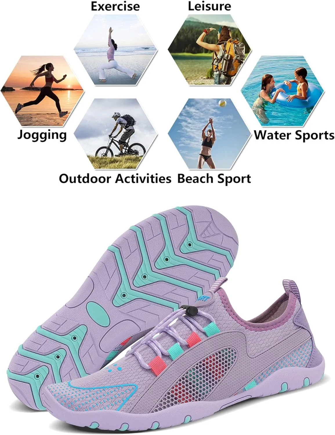 Water Shoes Mens Womens Quick Dry Barefoot Aqua Socks Diving Sports Shoes for Beach Swim Surf Pool Yoga Outdoor Trip