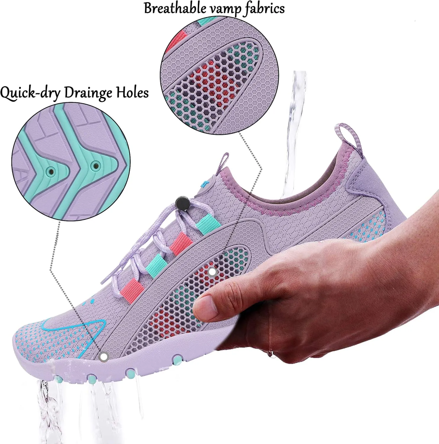 Water Shoes Mens Womens Quick Dry Barefoot Aqua Socks Diving Sports Shoes for Beach Swim Surf Pool Yoga Outdoor Trip