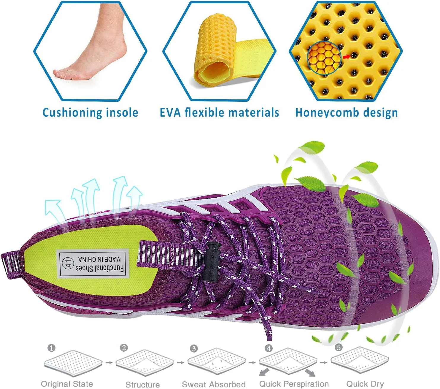 Water Shoes Mens Womens Quick Dry Barefoot Aqua Socks Diving Sports Shoes for Beach Swim Surf Pool Yoga Outdoor Trip