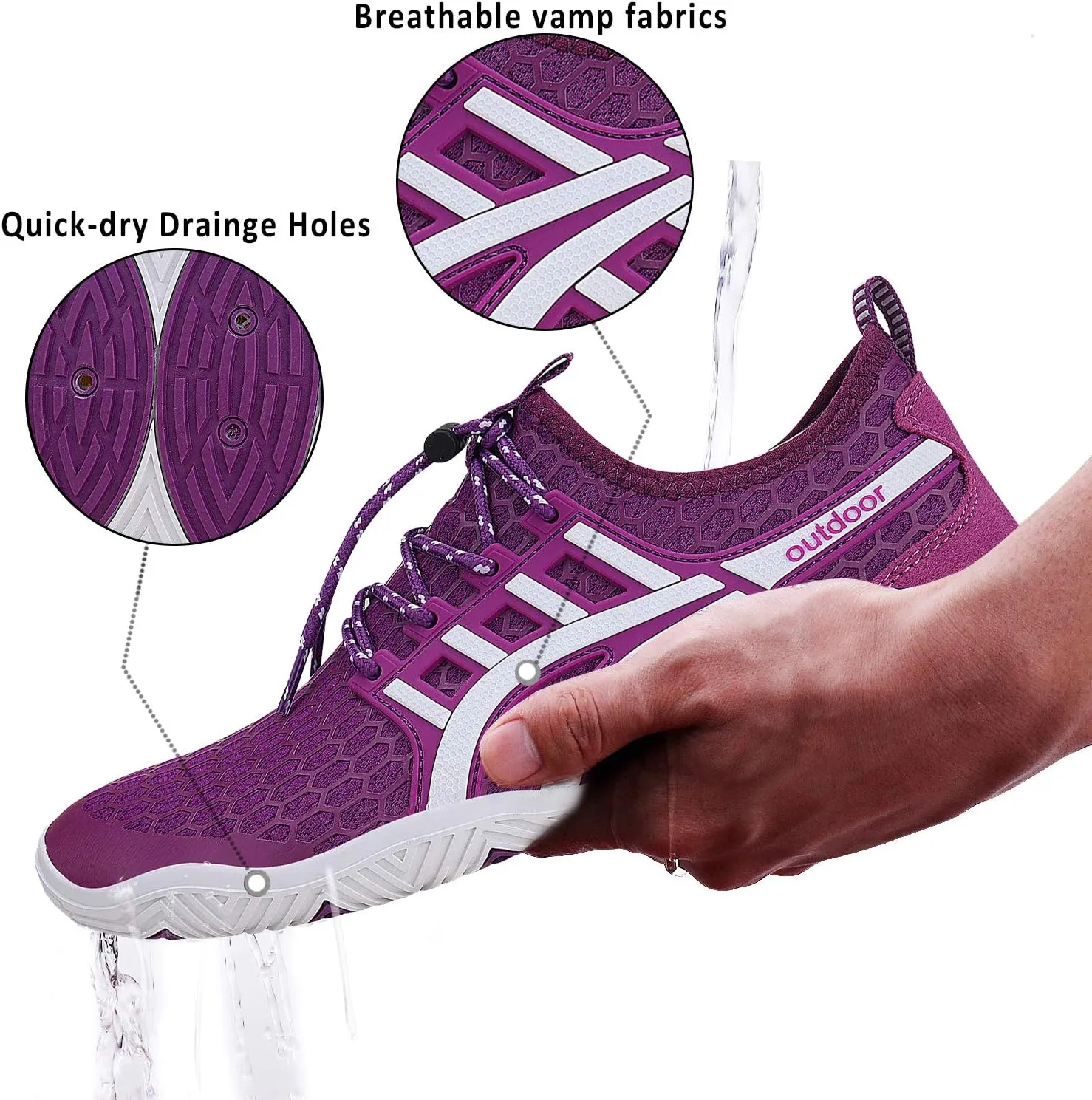 Water Shoes Mens Womens Quick Dry Barefoot Aqua Socks Diving Sports Shoes for Beach Swim Surf Pool Yoga Outdoor Trip
