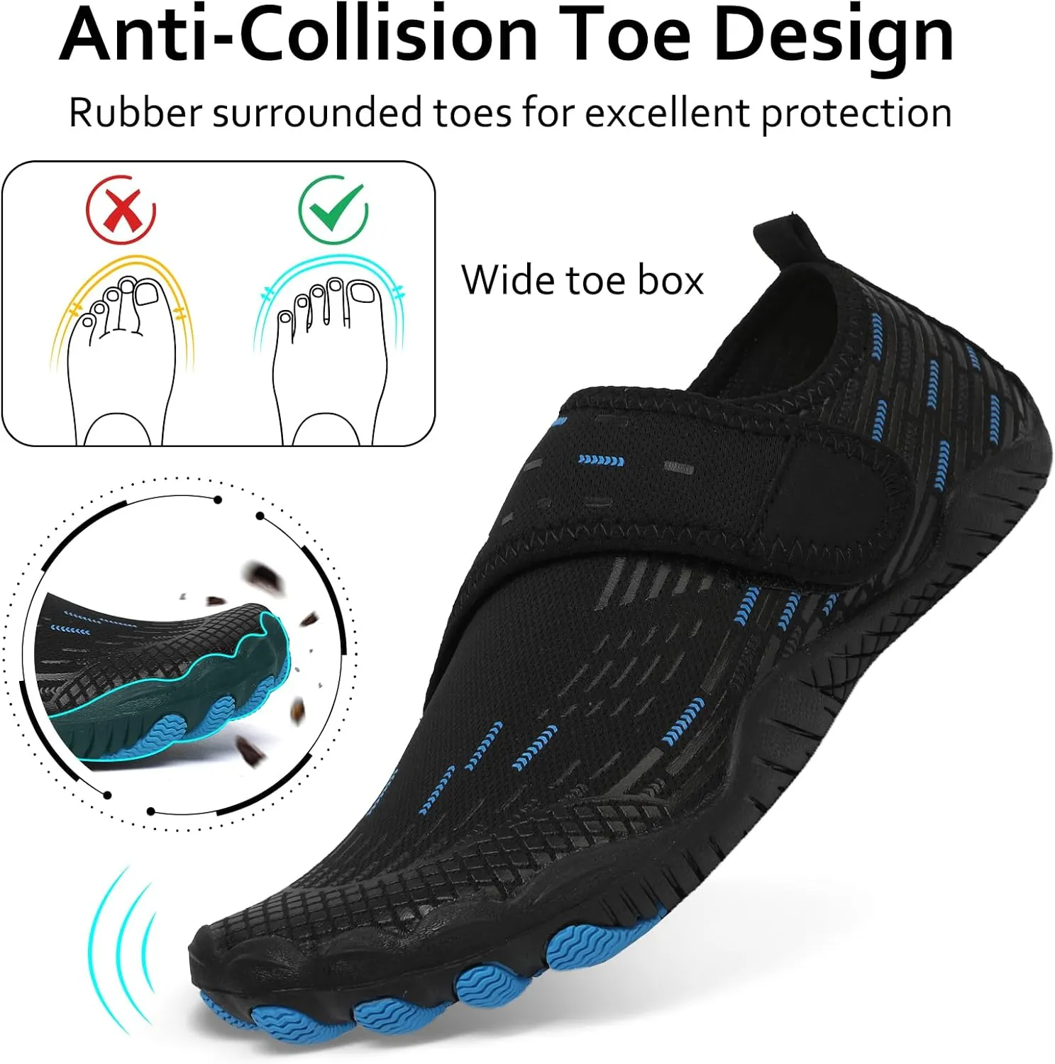 Water Shoes Mens Womens Quick-Dry Barefoot Swim Beach Pool Shoes Aqua Yoga Socks for Hiking Walking Diving Surf Outdoor Water Sports