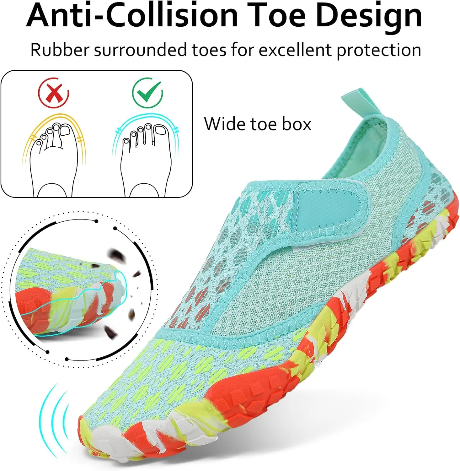 Water Shoes Mens Womens Quick-Dry Barefoot Swim Beach Pool Shoes Aqua Yoga Socks for Hiking Walking Diving Surf Outdoor Water Sports
