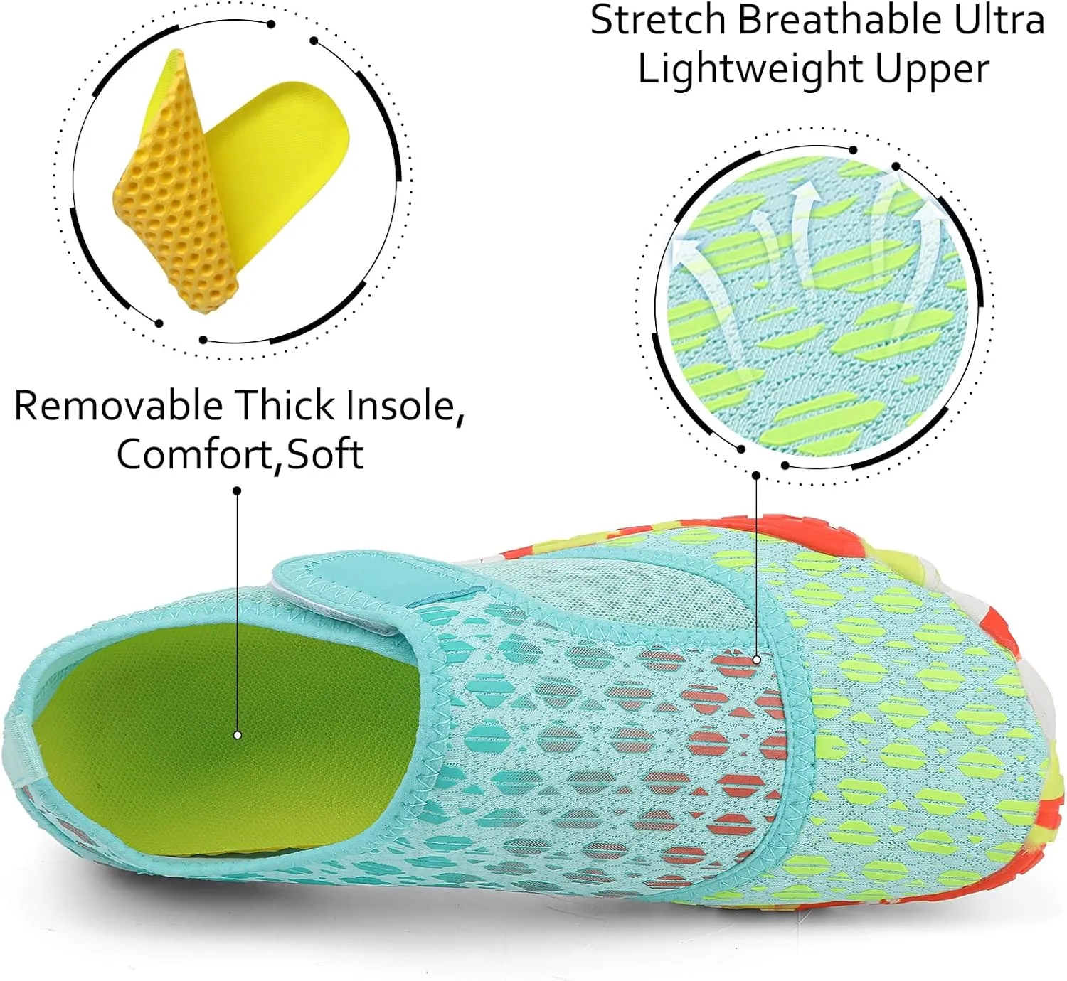 Water Shoes Mens Womens Quick-Dry Barefoot Swim Beach Pool Shoes Aqua Yoga Socks for Hiking Walking Diving Surf Outdoor Water Sports