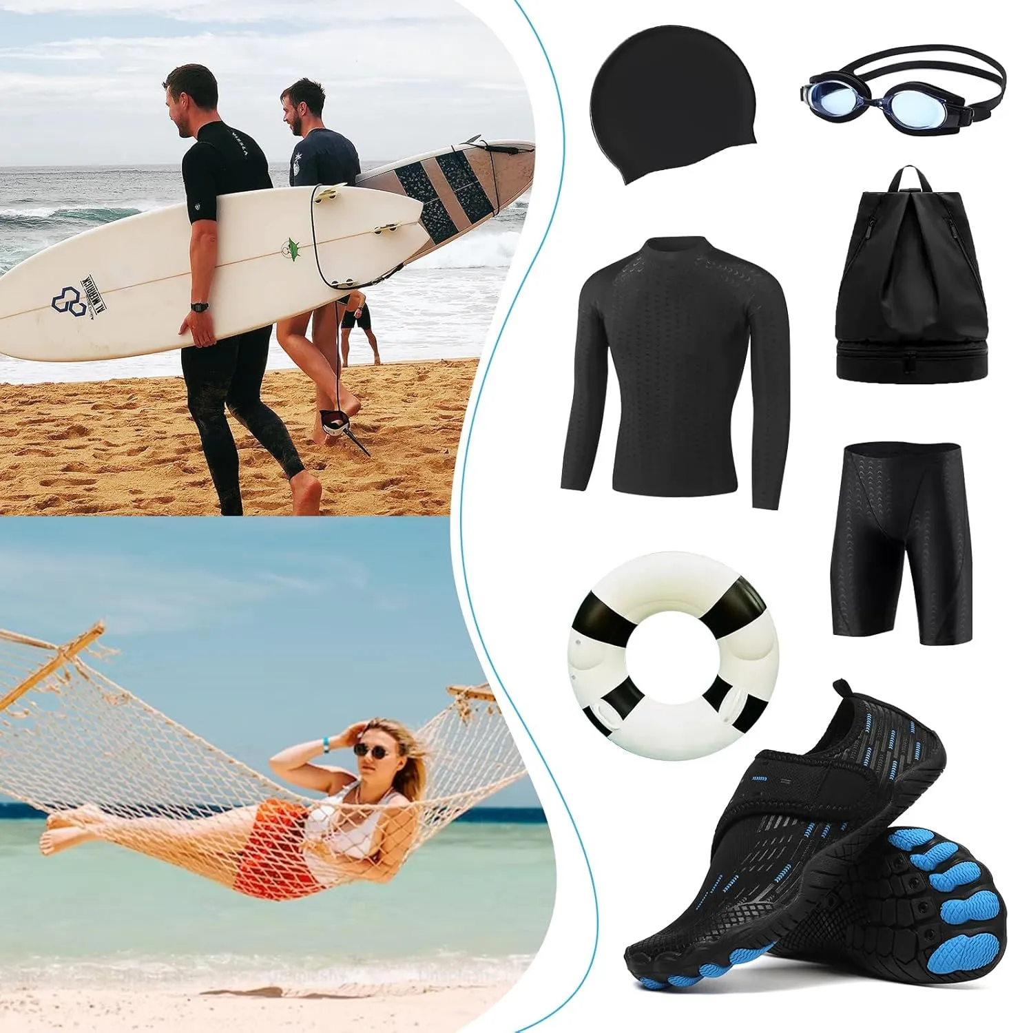 Water Shoes Mens Womens Quick-Dry Barefoot Swim Beach Pool Shoes Aqua Yoga Socks for Hiking Walking Diving Surf Outdoor Water Sports