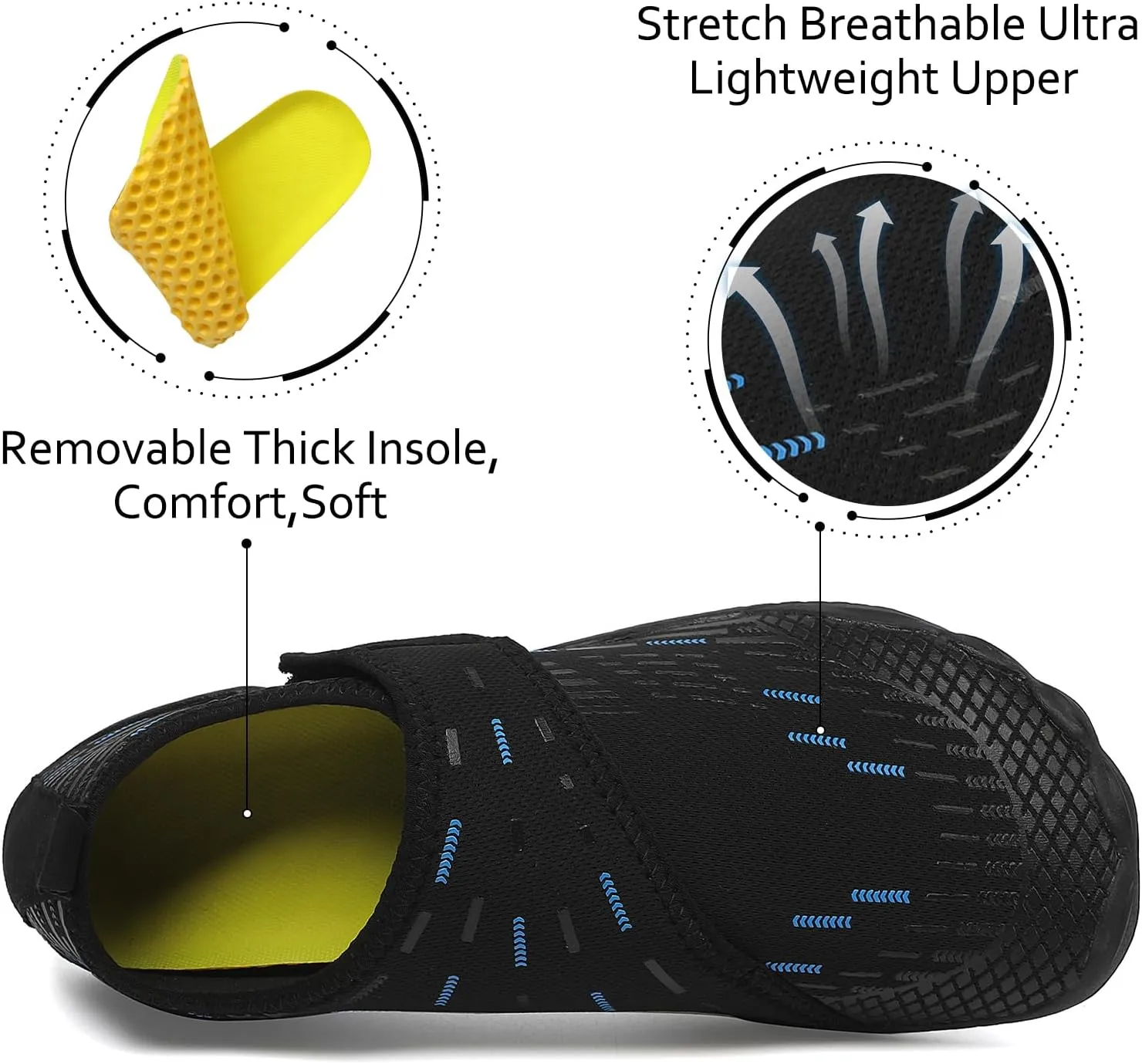 Water Shoes Mens Womens Quick-Dry Barefoot Swim Beach Pool Shoes Aqua Yoga Socks for Hiking Walking Diving Surf Outdoor Water Sports