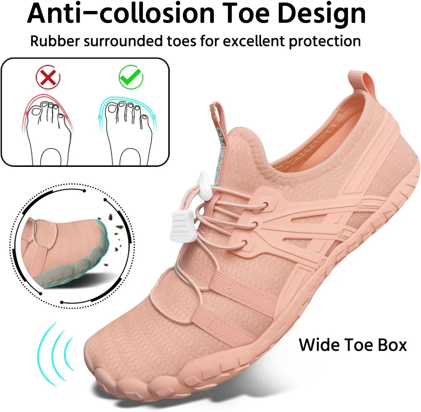 Water Shoes Women Quick-Dry Aqua Sock Barefoot for Beach Swim River Lake Pool Surfing Kayaking