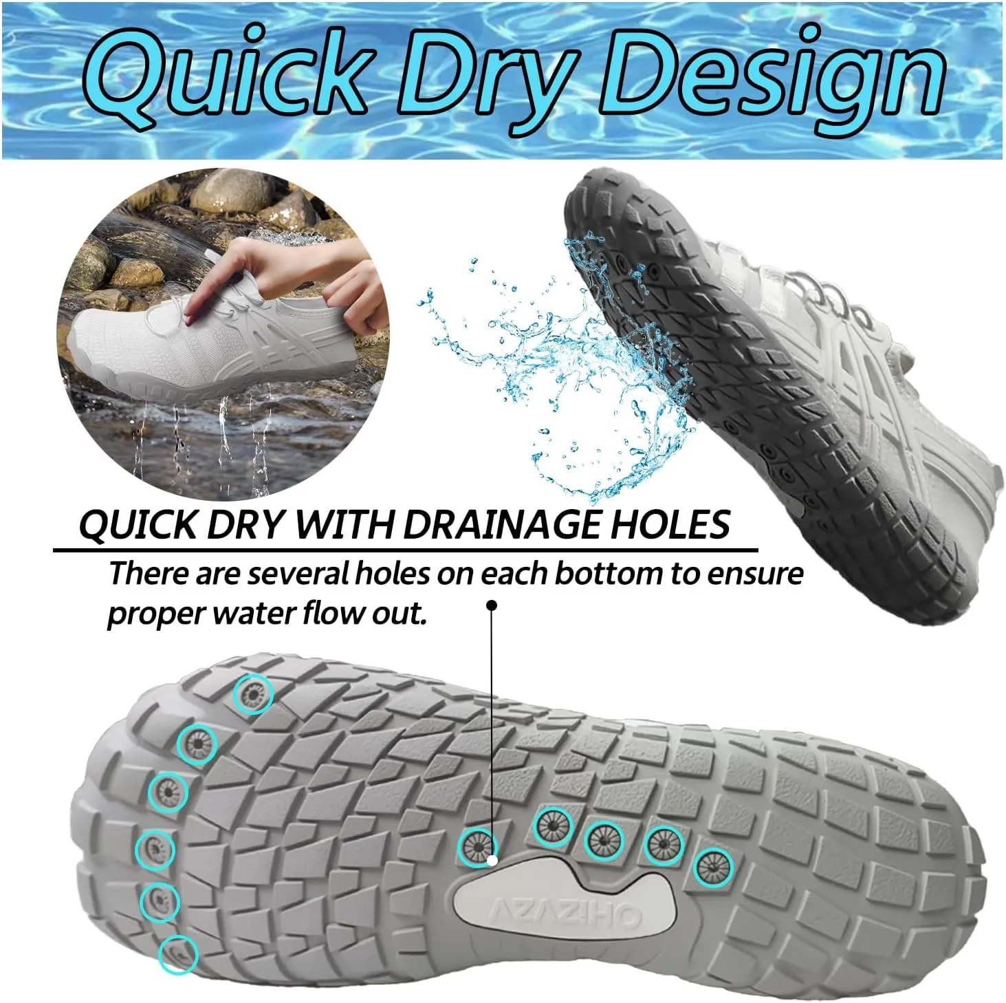 Water Shoes Women Quick-Dry Aqua Sock Barefoot for Beach Swim River Lake Pool Surfing Kayaking