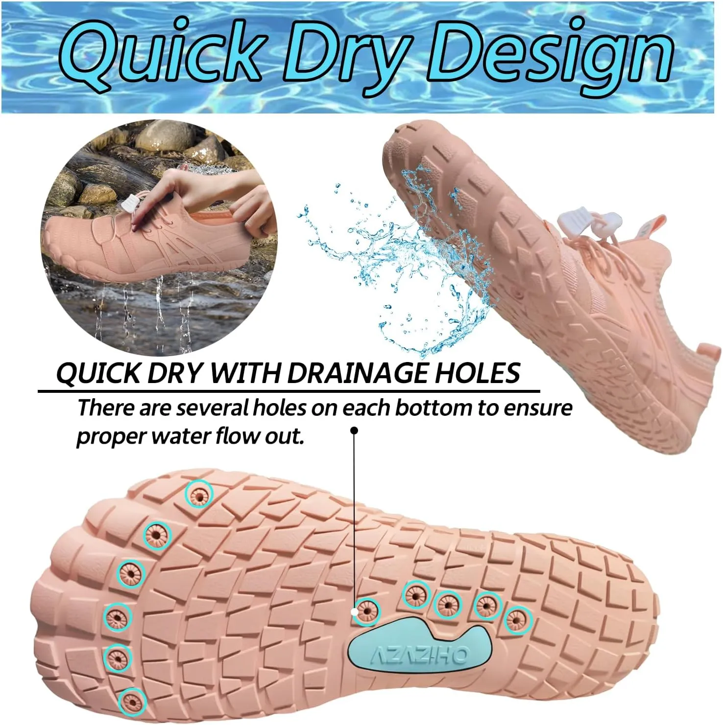 Water Shoes Women Quick-Dry Aqua Sock Barefoot for Beach Swim River Lake Pool Surfing Kayaking
