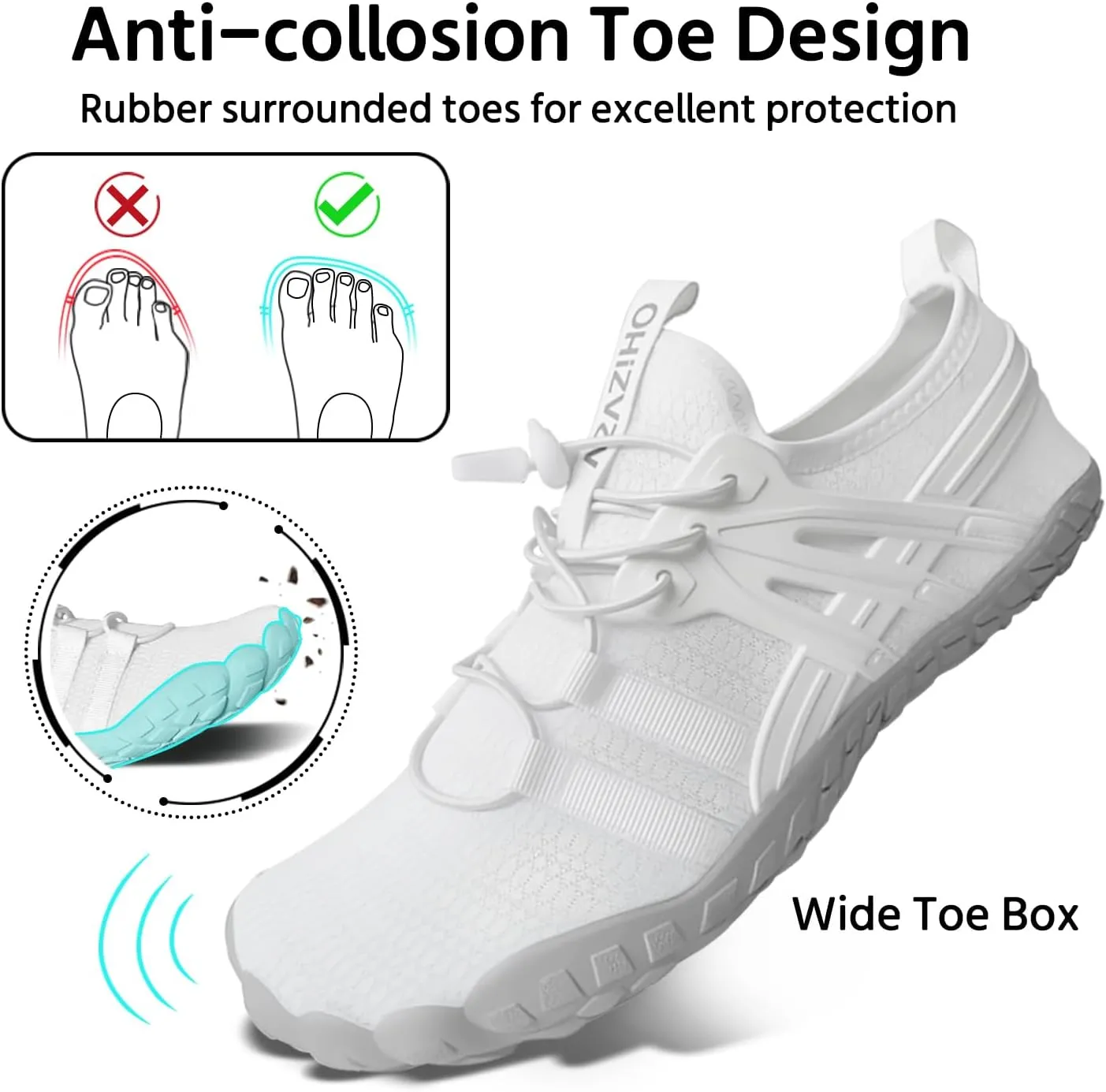 Water Shoes Women Quick-Dry Aqua Sock Barefoot for Beach Swim River Lake Pool Surfing Kayaking