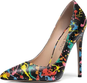 WAYDERNS Women's Evening Pointed Toe Matte Slip On Dress Stiletto High Heel Pumps Shoes 4.7 Inch
