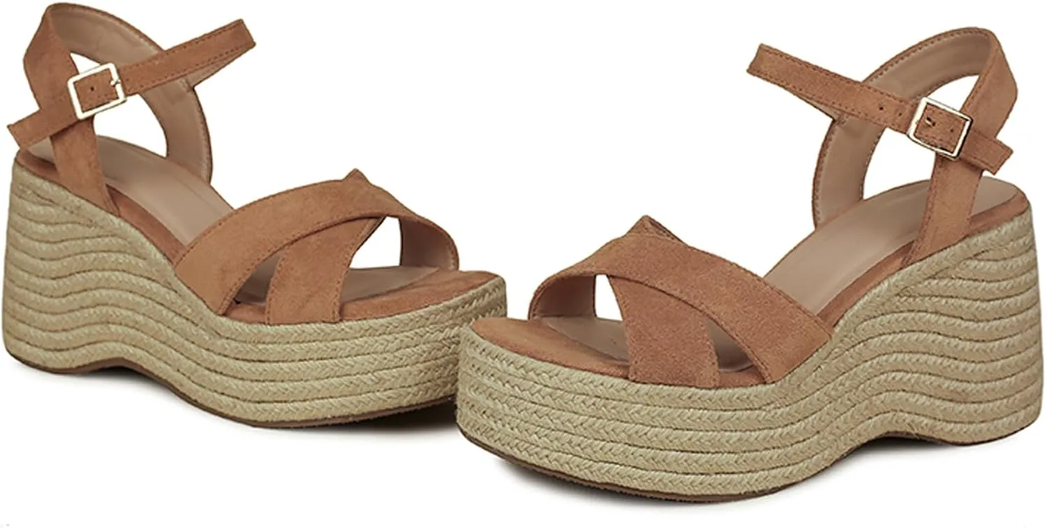 Wedges Sandals Women's Platform Heels Sandals Comfortable Chunky Espadrille Ankle Strap Open Toe Summer Casual Shoes