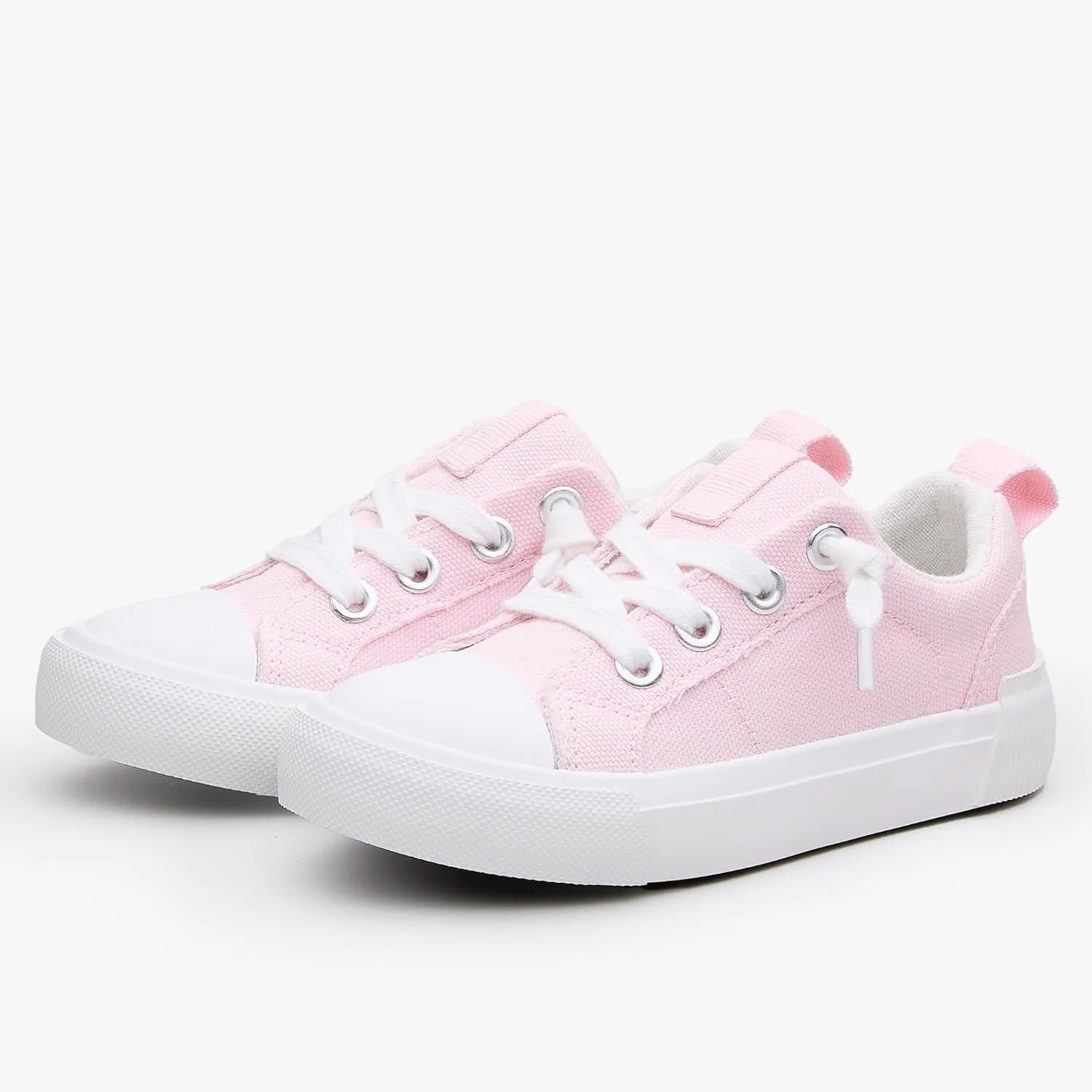 Weestep Kids' Cotton Slip-On Canvas Sneakers - Frayed-Seam Casual Shoes with Optional Laces for Boys and Girls