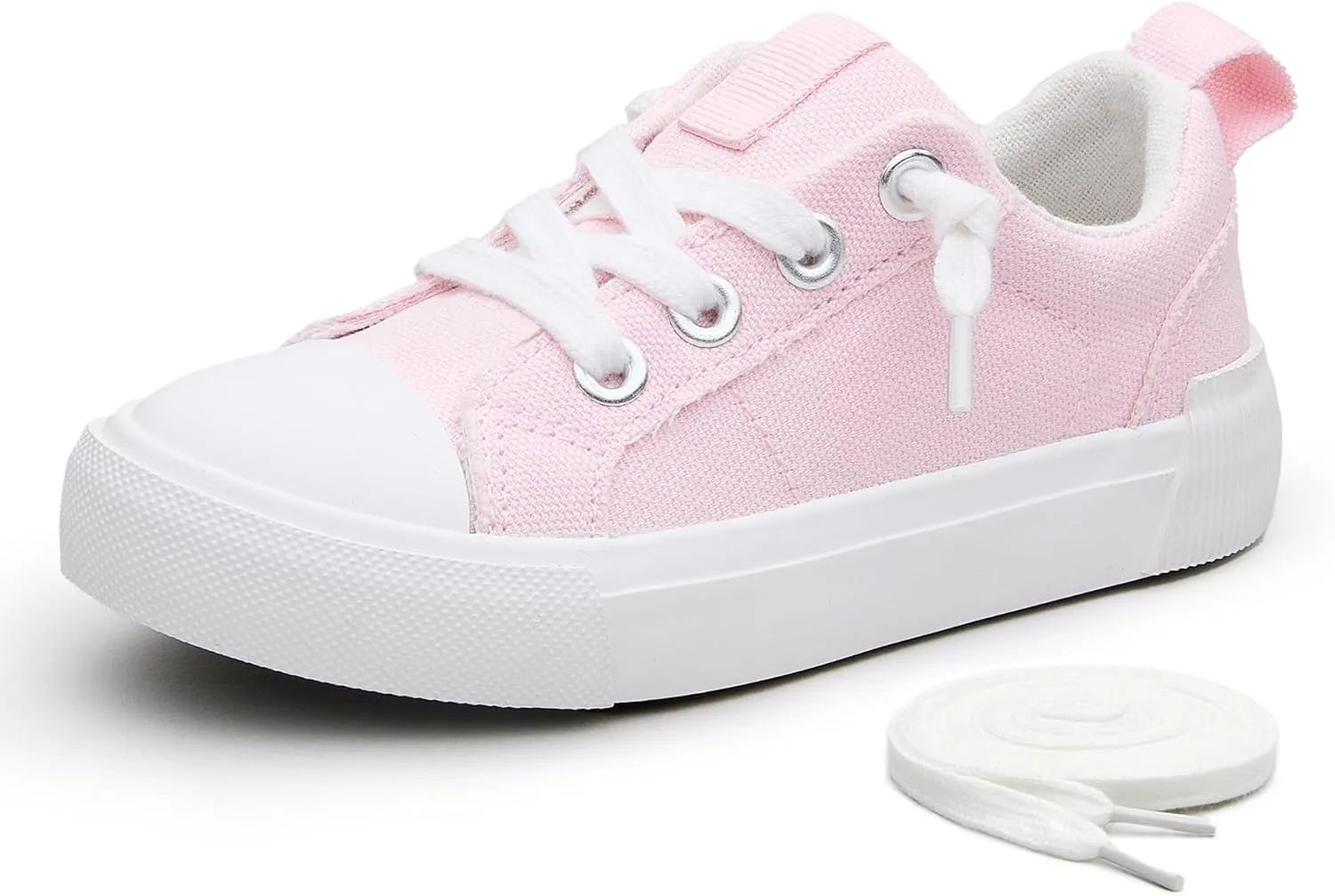 Weestep Kids' Cotton Slip-On Canvas Sneakers - Frayed-Seam Casual Shoes with Optional Laces for Boys and Girls
