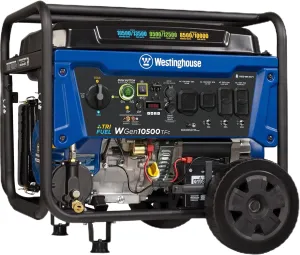 Westinghouse 13500 Peak Watt Tri-Fuel Home Backup Portable Generator, Remote Electric Start, Transfer Switch Ready, Gas, Propane, and Natural Gas Powered