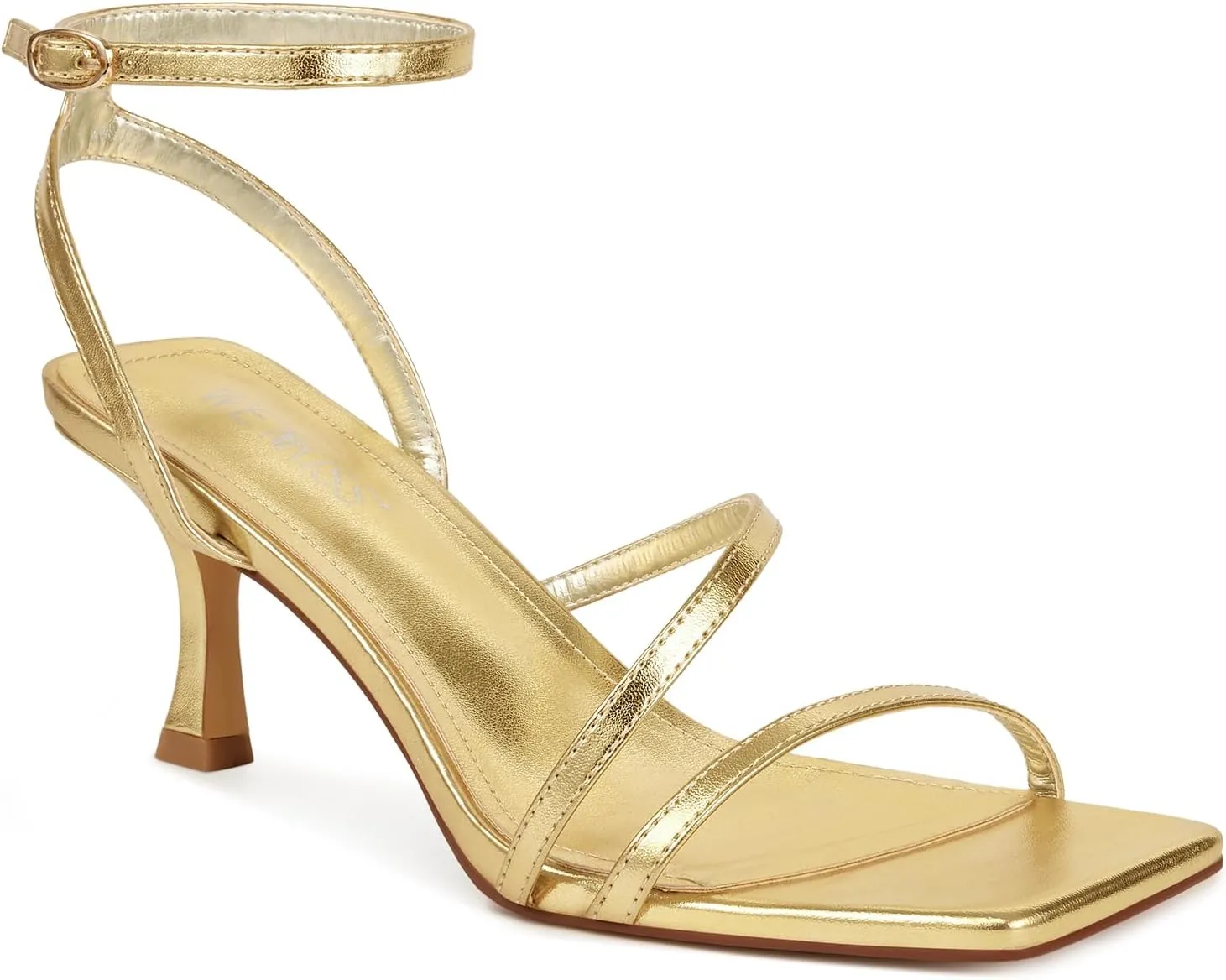 wetkiss Kitten Heels for Women Heels Sandals Low Heels Cute Strappy Heels Square Toe Comfortable Heels