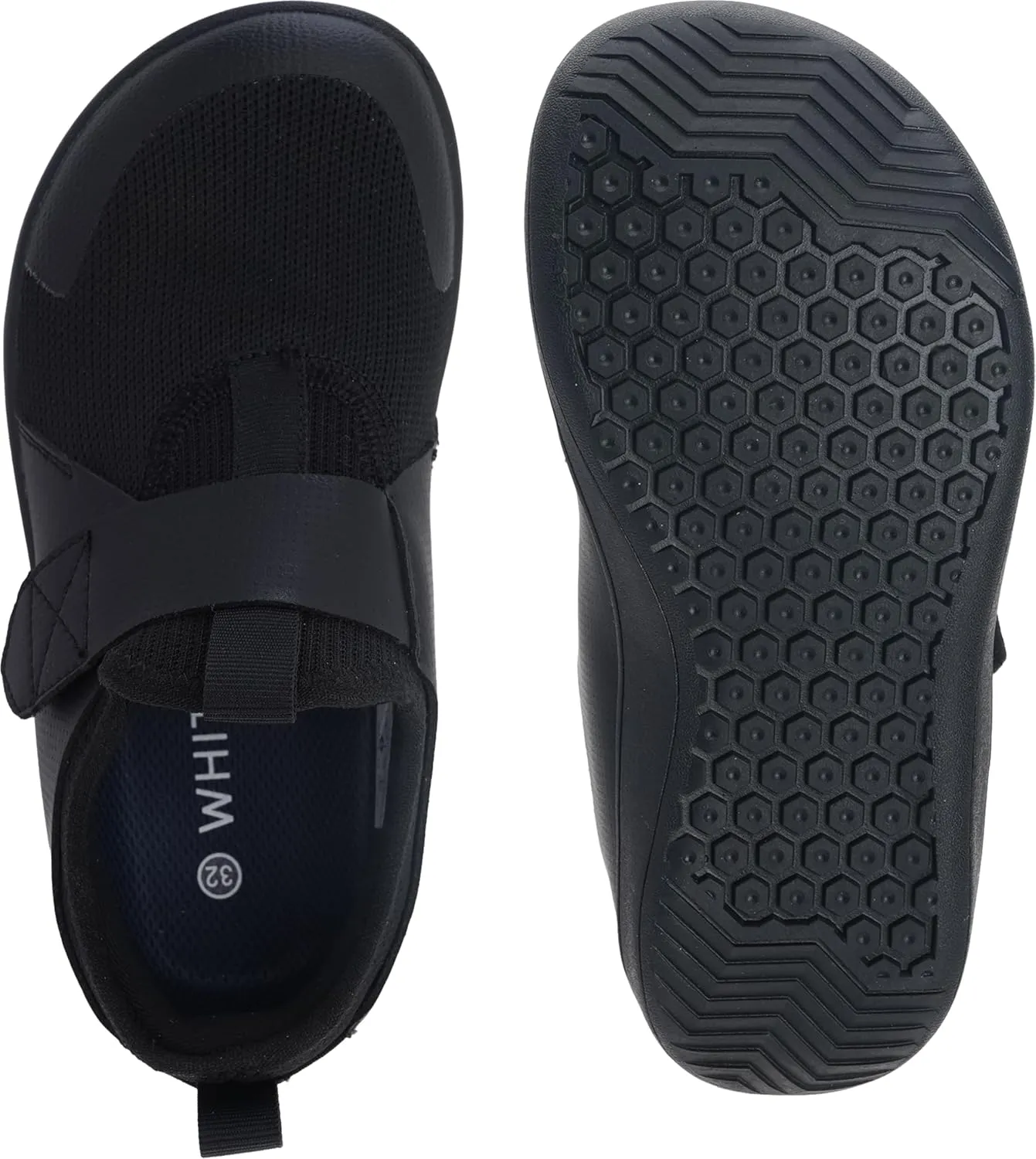 WHITIN Little/Big Kid Wide Width Barefoot Shoes | Boys/Girls Minimalist Elastic Opening Sneakers | Flexible- Zero Drop Sole