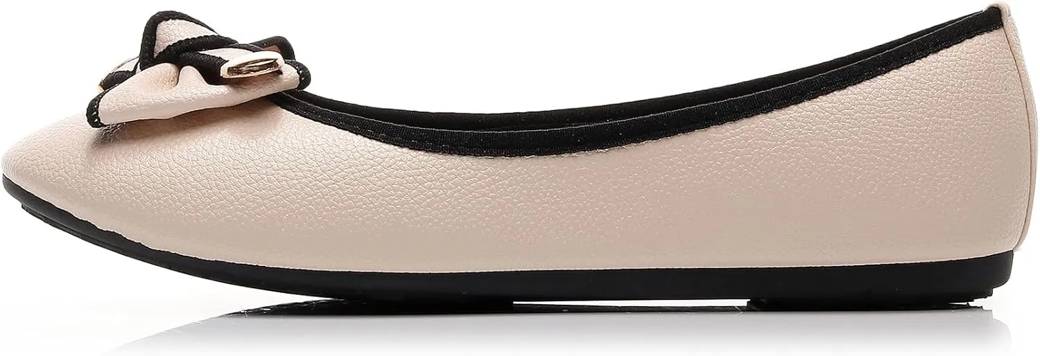 Women's Ballet Flat Shoes Fashion Bowknot Flats Round Toe Wedding Flats