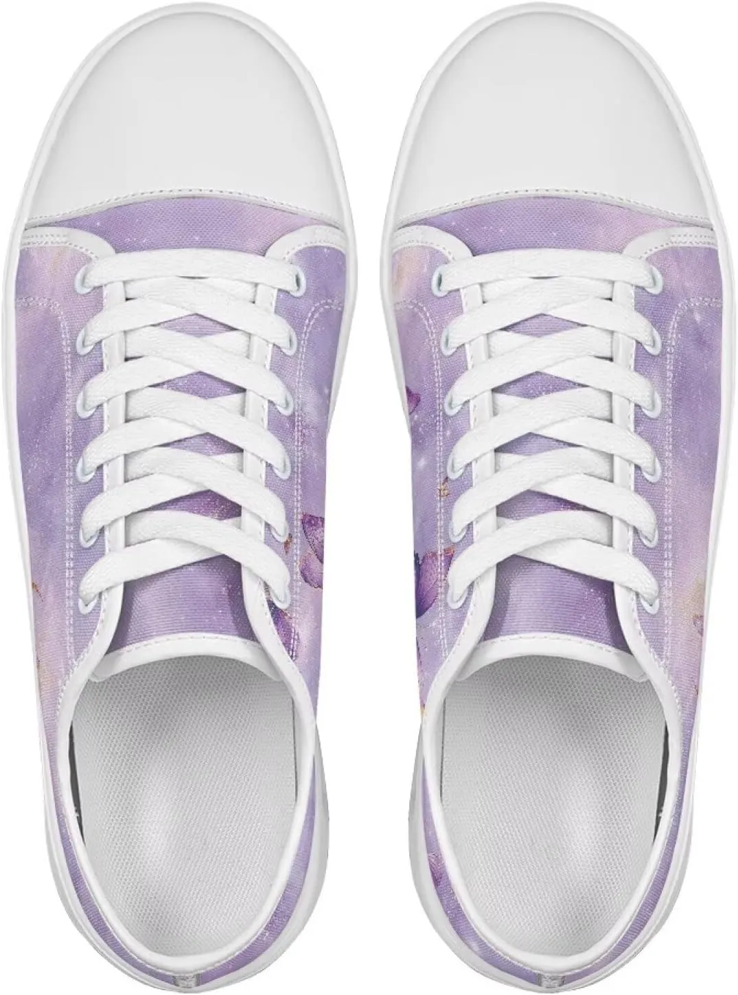 Womens Canvas Slip-On Shoes Lightweight Comfort Sneakers for Casual Wear Soft Cushioned Insole for Athletic Size 6-13.5 White Sole