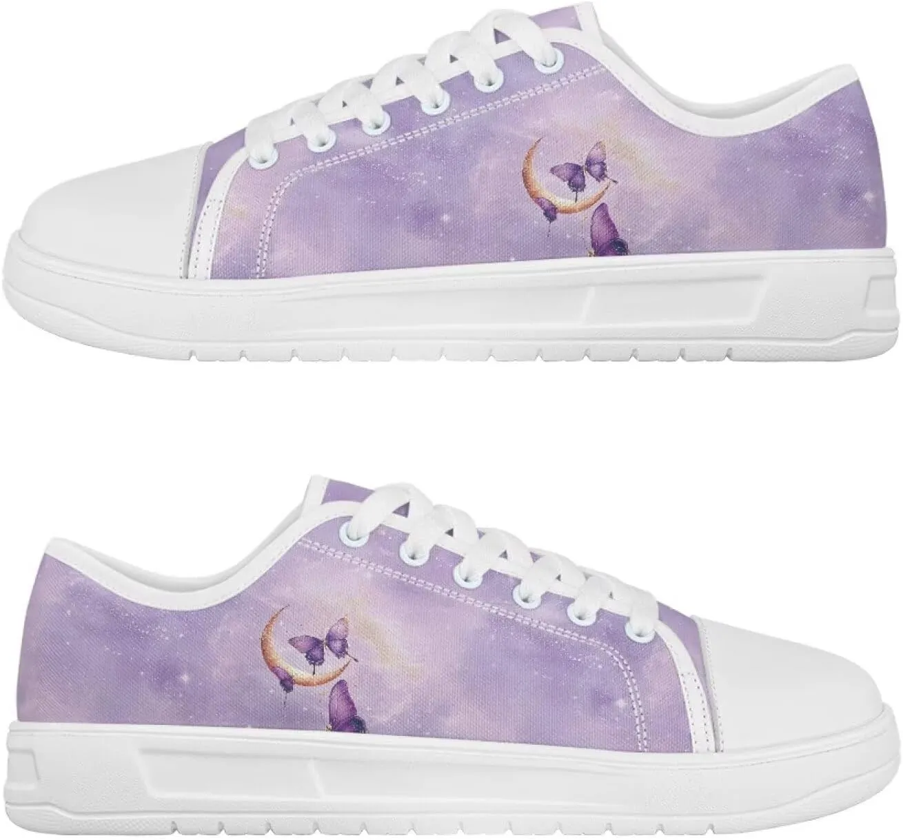 Womens Canvas Slip-On Shoes Lightweight Comfort Sneakers for Casual Wear Soft Cushioned Insole for Athletic Size 6-13.5 White Sole