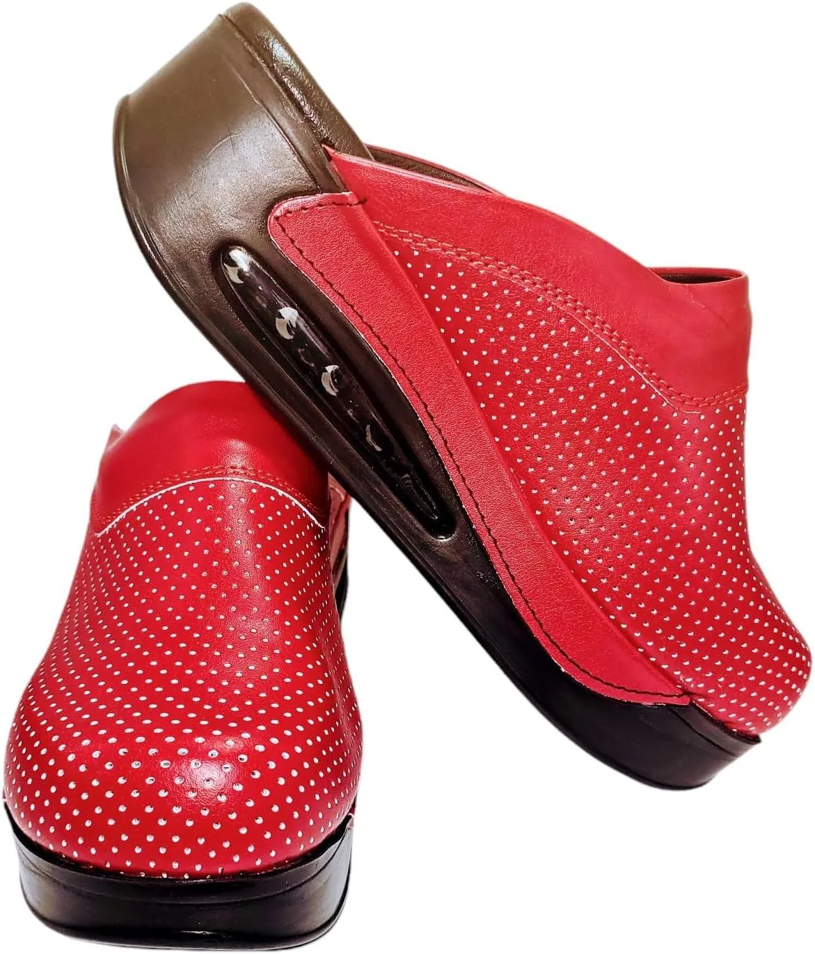 Womens Clogs with Arch Support, Pure Leather, Slip-On Clogs for Women, Perfect for Daily Indoor and Outdoor Usage, Shock Absorption, Breathable Materials