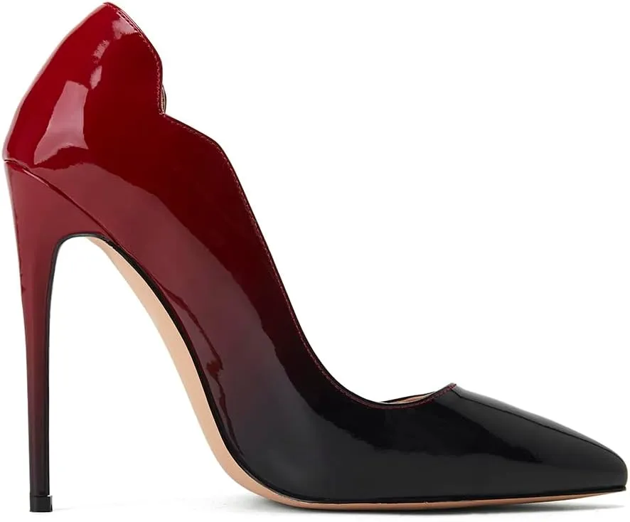Womens Closed Pointed Toe High Heels Slip On Stiletto Pumps Dress Wedding Shoes 4-Inch