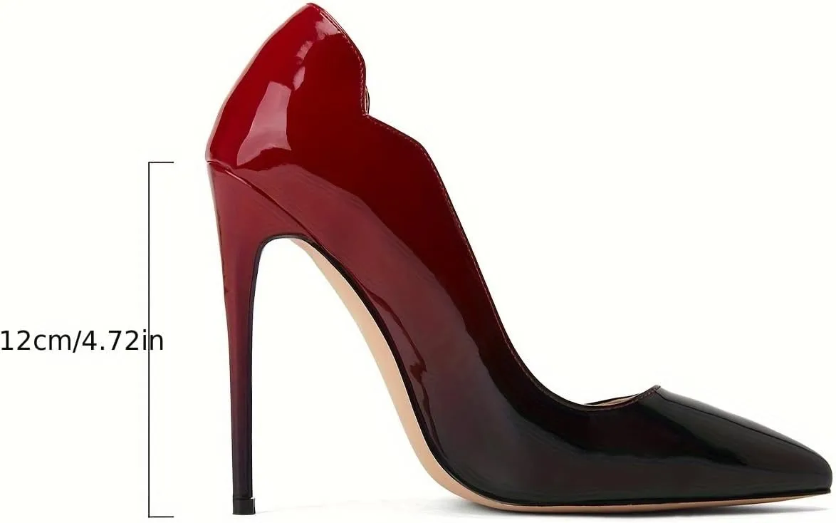 Womens Closed Pointed Toe High Heels Slip On Stiletto Pumps Dress Wedding Shoes 4-Inch