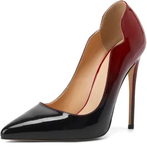 Womens Closed Pointed Toe High Heels Slip On Stiletto Pumps Dress Wedding Shoes 4-Inch