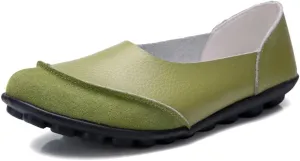 Women's Cowhide Leather Loafers Flats Moccasins Slip-On