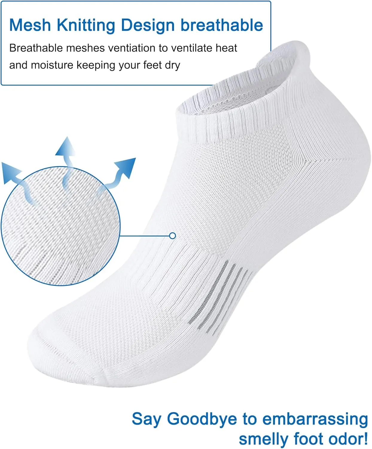Women's Cushioned Ankle Socks Athletic Running Low Cut Socks 6-9/9-11