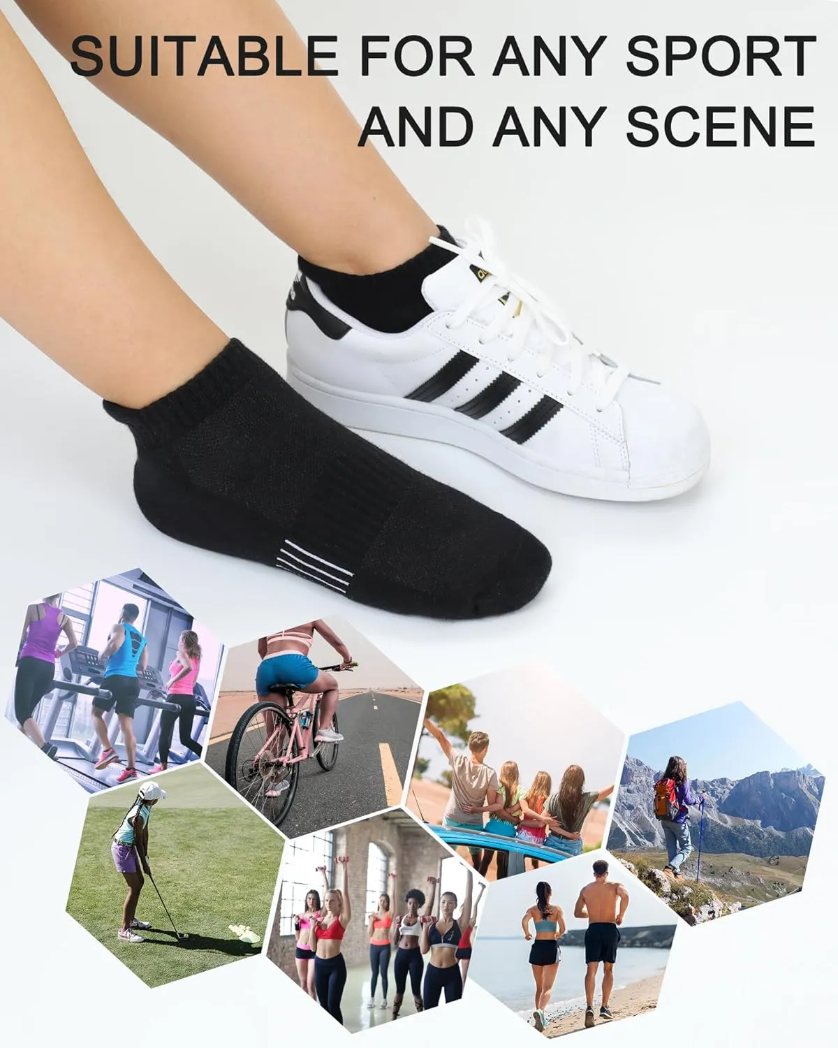 Women's Cushioned Ankle Socks Athletic Running Low Cut Socks 6-9/9-11