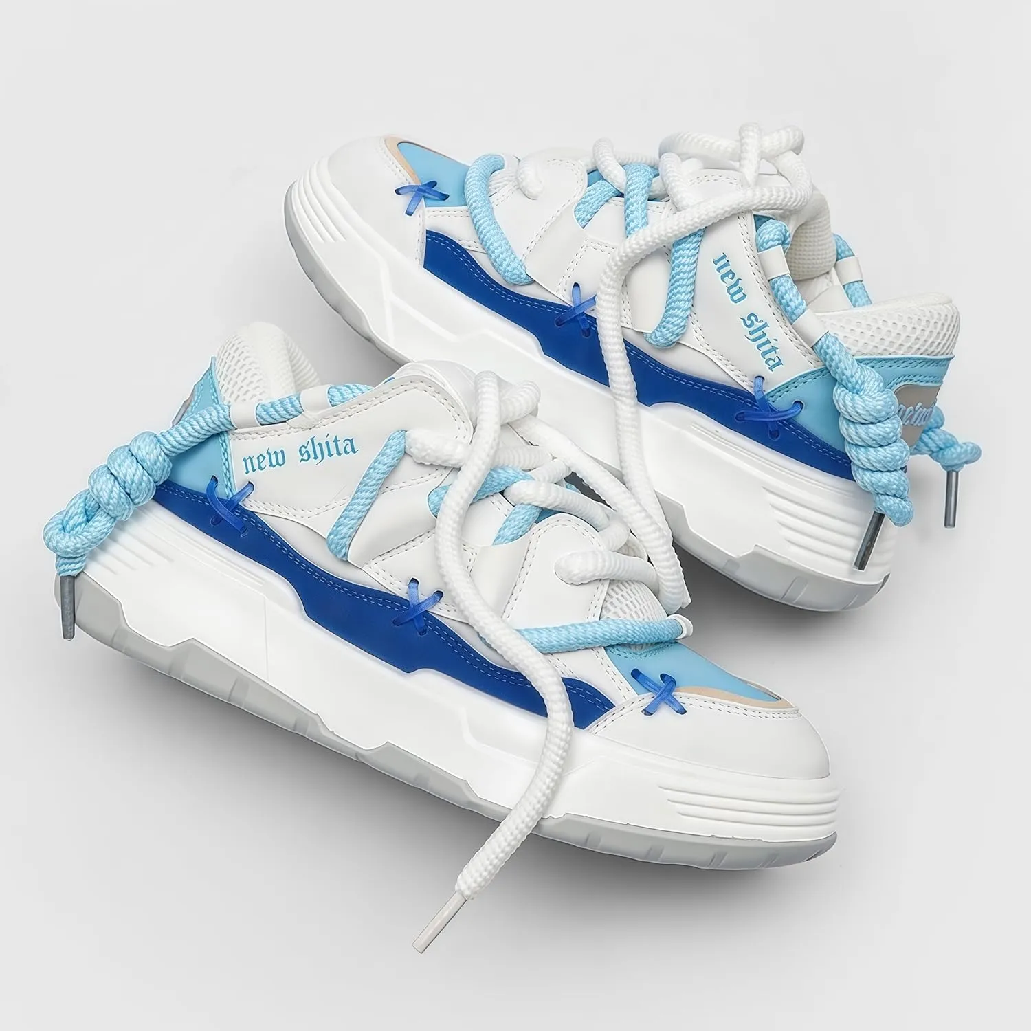 Women’s Faux Leather Fashion Platform Chunky Sneakers Lightweight Breathable Height Increasing Unisex Casual Walking Tennis Running Shoes
