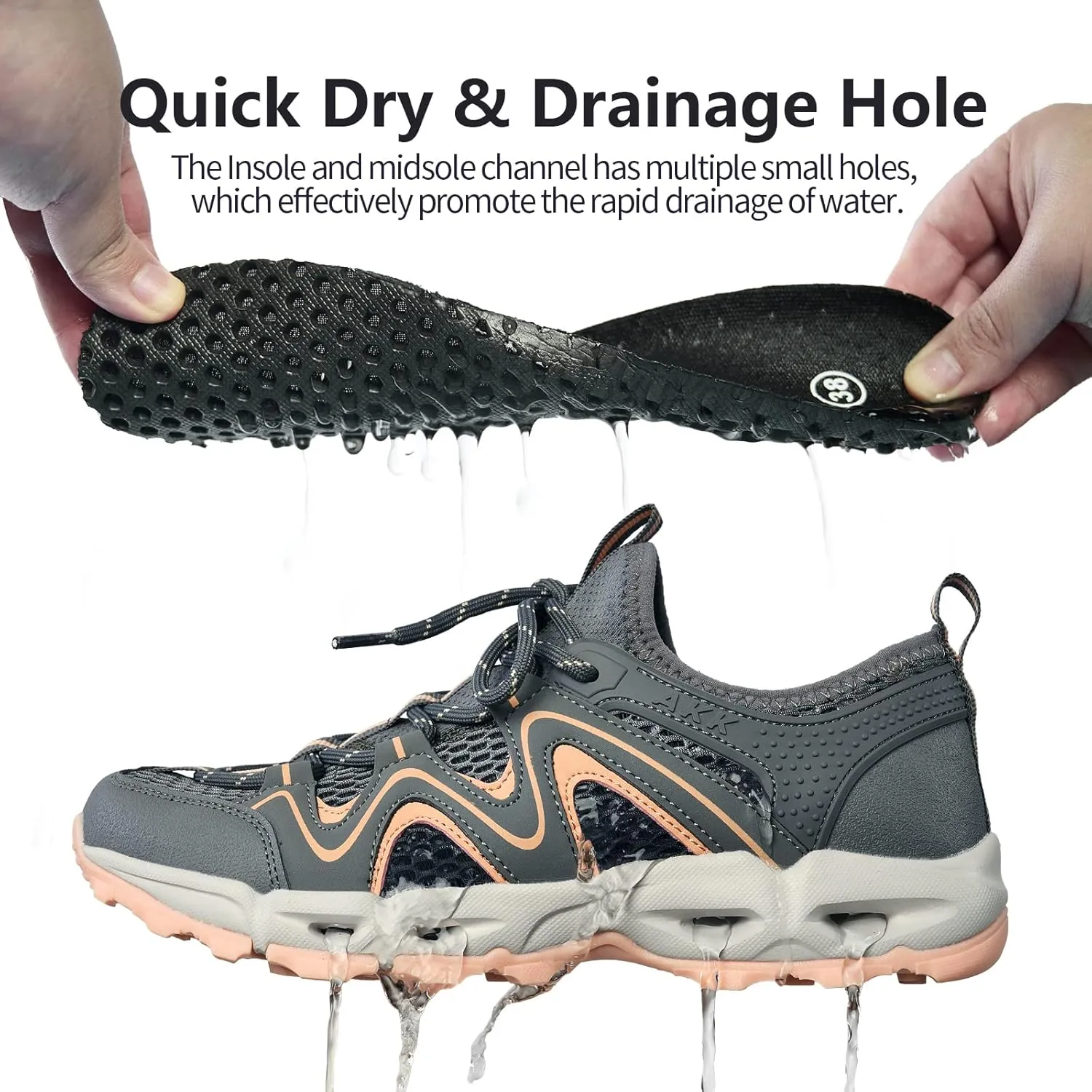 Womens Hiking Water Shoes - Multi-Purpose Quick Dry Sneakers Non Slip & Lightweight & Breathable for Outdoor Sport Travel Walking Tour Swim Beach