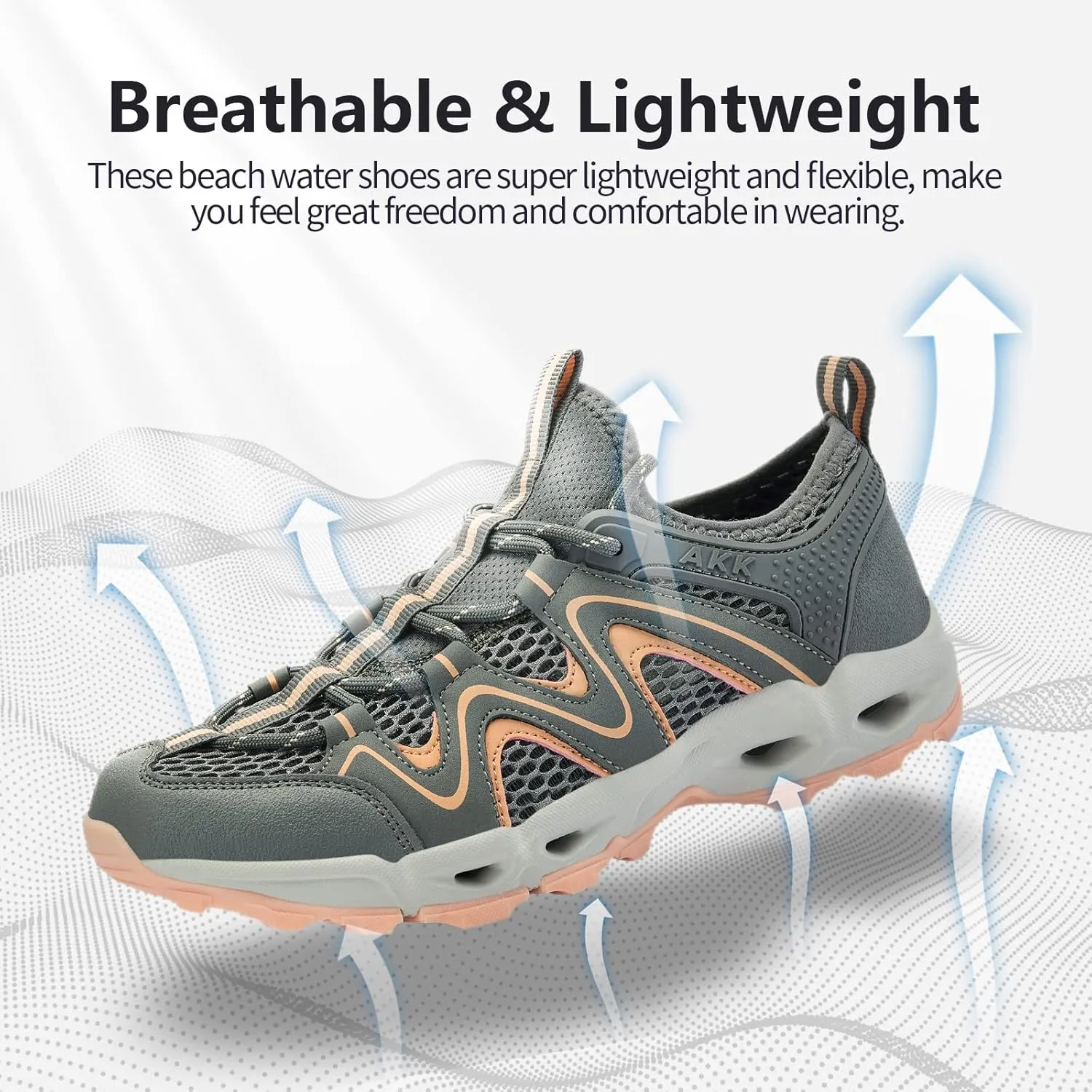 Womens Hiking Water Shoes - Multi-Purpose Quick Dry Sneakers Non Slip & Lightweight & Breathable for Outdoor Sport Travel Walking Tour Swim Beach