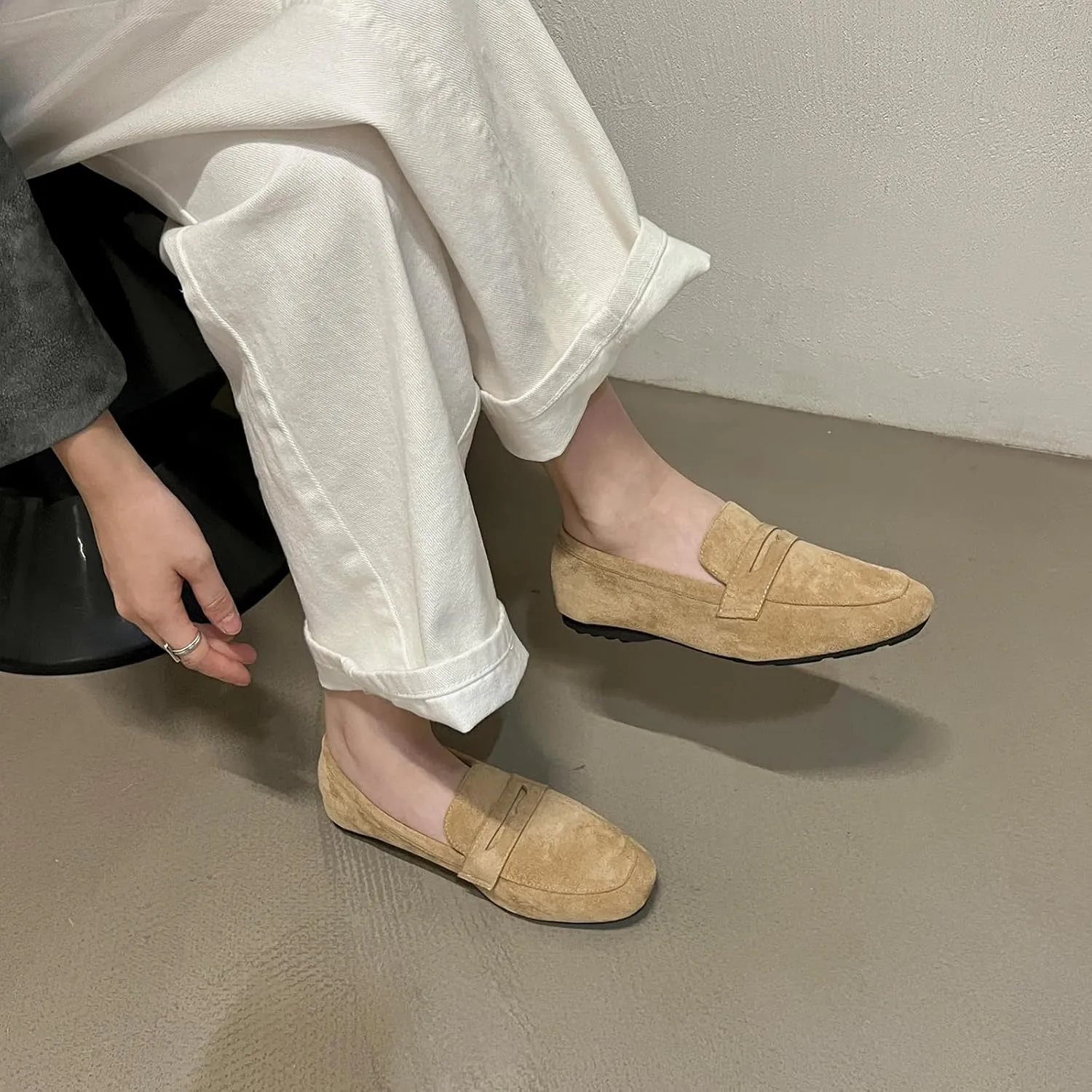 Womens Loafers Comfortable Slip on Work Flats Shoes Womens Dressy Casual Walking Shoes